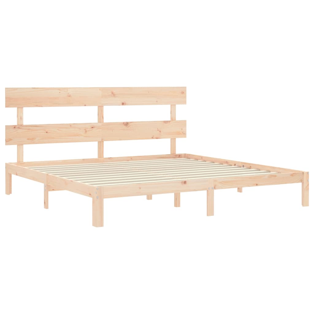 Cadru de pat cu tăblie Super King Size, lemn masiv GartenMobel Dekor