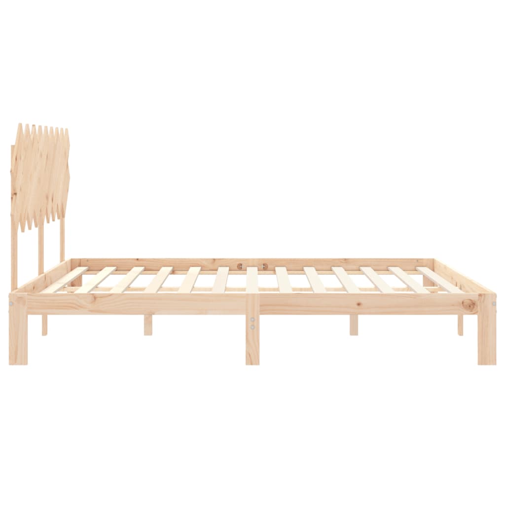 Cadru de pat cu tăblie Super King Size, lemn masiv GartenMobel Dekor