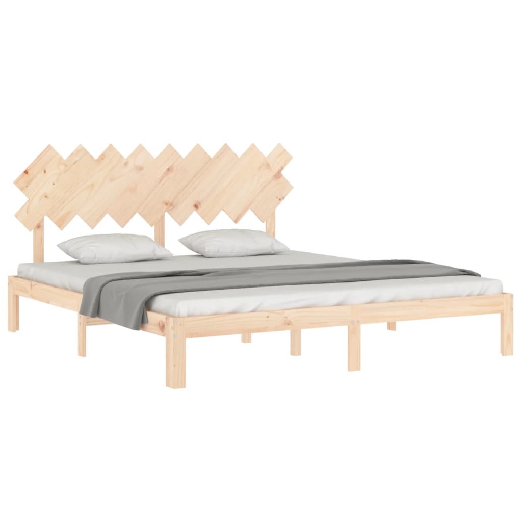 Cadru de pat cu tăblie Super King Size, lemn masiv GartenMobel Dekor