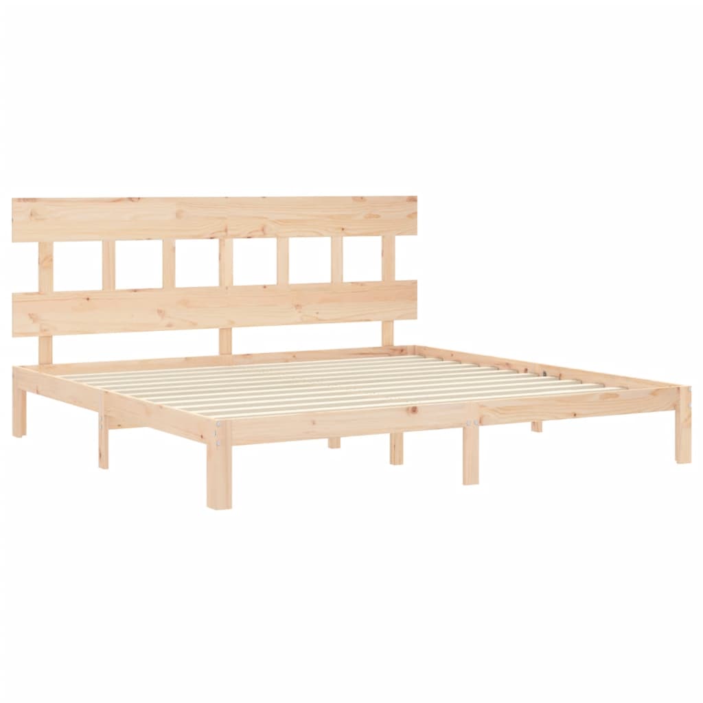 Cadru de pat cu tăblie Super King Size, lemn masiv GartenMobel Dekor