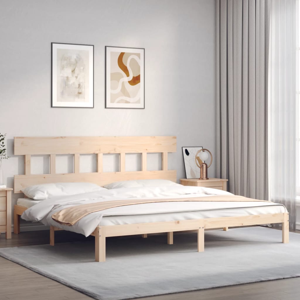Cadru de pat cu tăblie Super King Size, lemn masiv GartenMobel Dekor