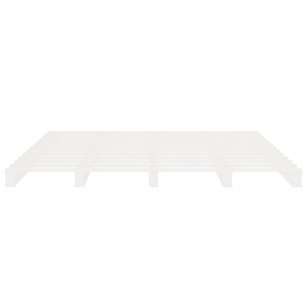 Cadru de pat fără saltea, alb, 200x200 cm, lemn masiv pin GartenMobel Dekor