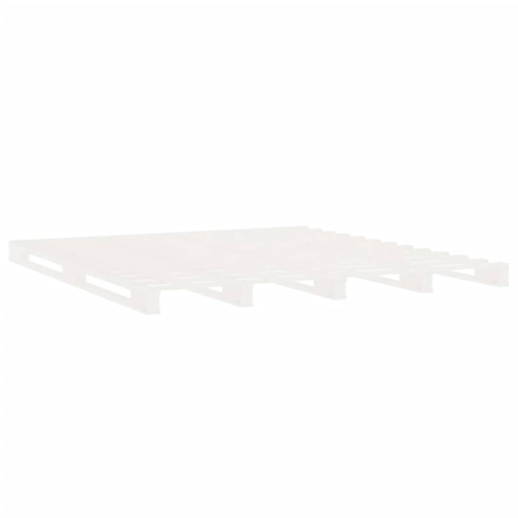 Cadru de pat fără saltea, alb, 200x200 cm, lemn masiv pin GartenMobel Dekor
