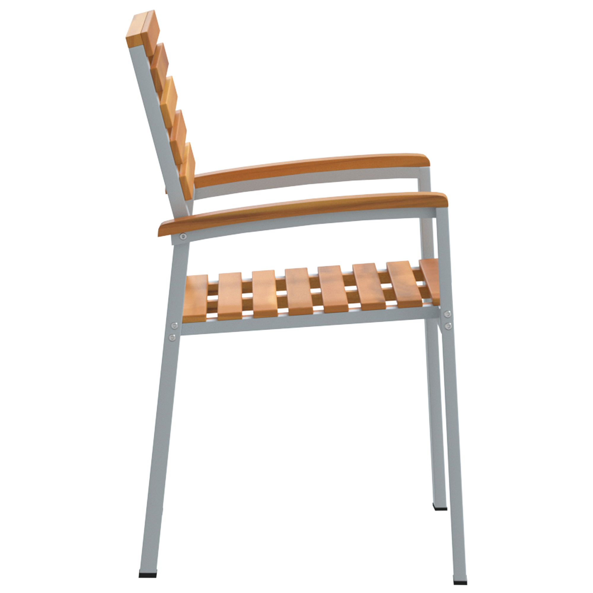 Scaune de grădină stackabile 6 bucăți din lemn solid de acacia și metal GartenMobel Dekor