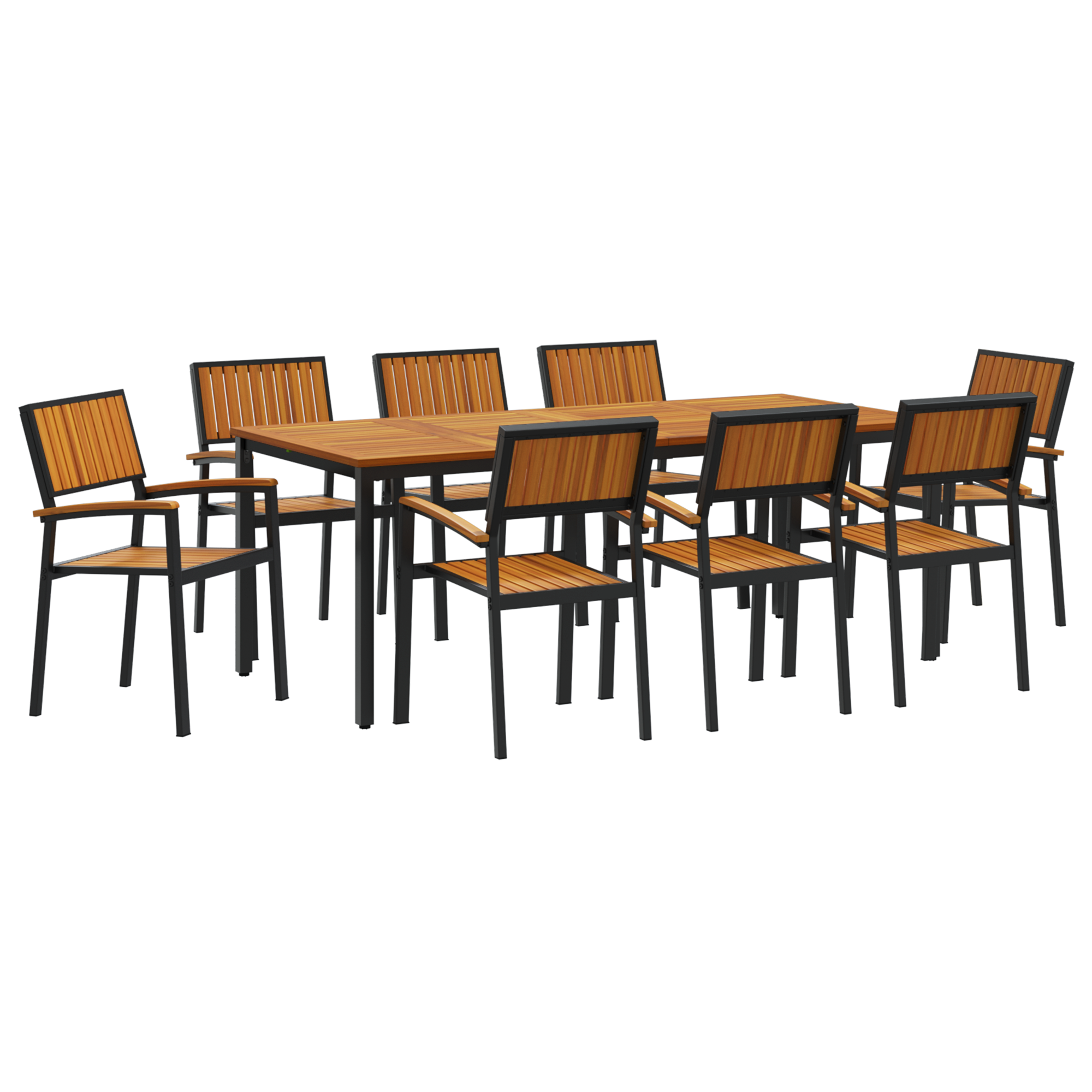 Set de dining pentru grădină , 9 piese, din lemn masiv de acacia și metal GartenMobel Dekor