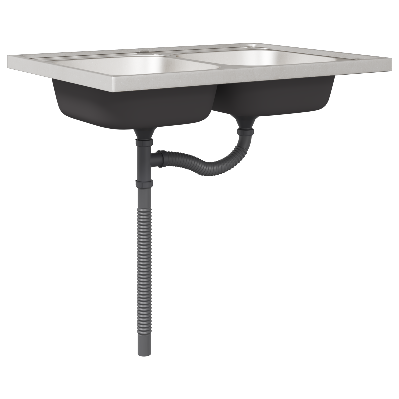 Chiuvetă Mobilă 'Porto'cu Chiuvetă Neagră 80x46x84,5 cm din Lemn Prelucrat GartenMobel Dekor