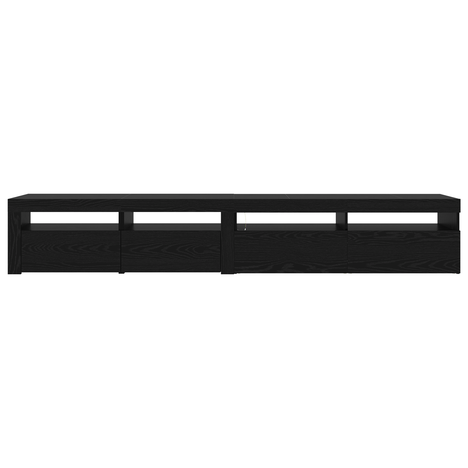 Cabinete TV 2 buc cu lumini LED din stejar negru și lemn ingineresc GartenMobel Dekor