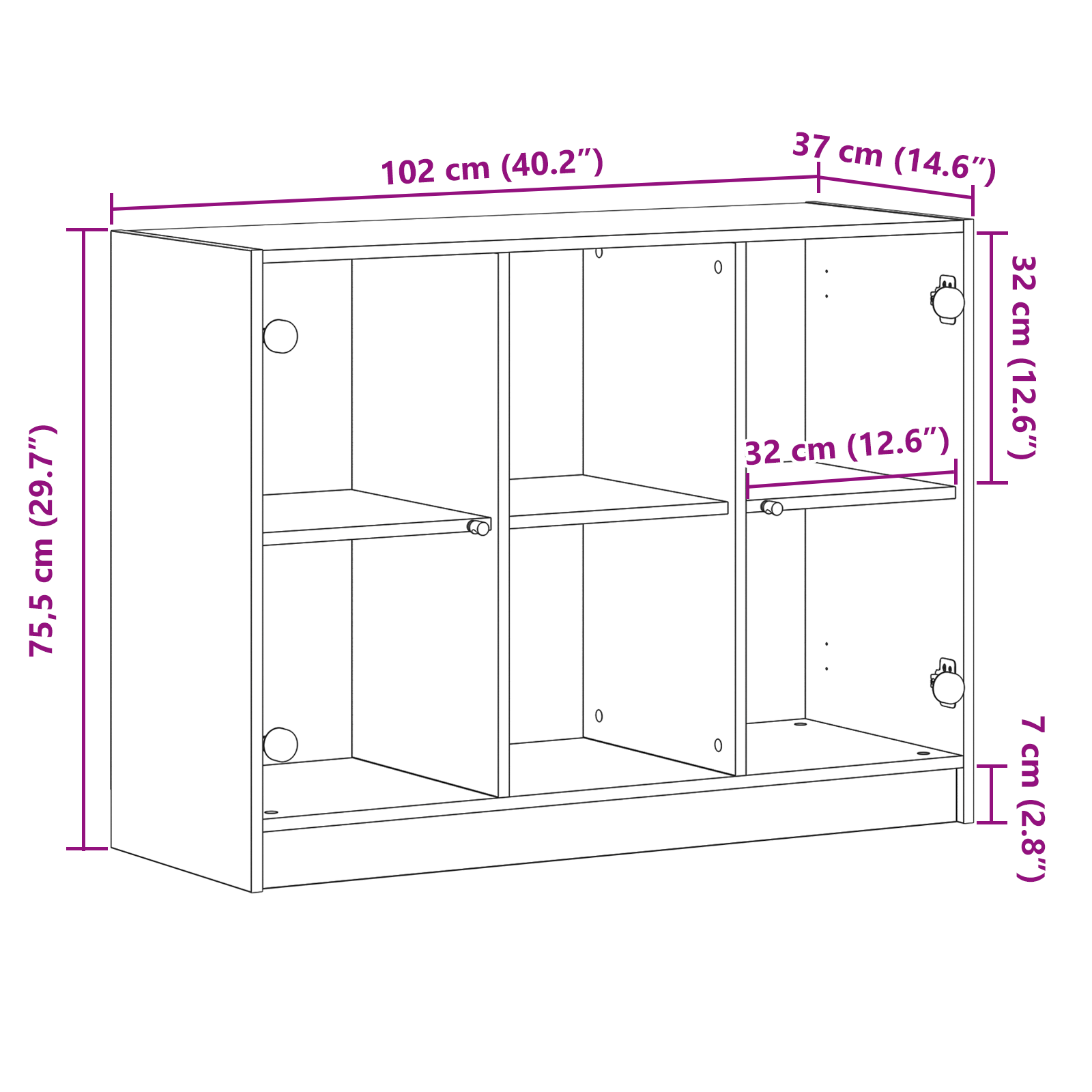 Dulap, stejar negru, 102x37x75,5 cm, lemn prelucrat GartenMobel Dekor