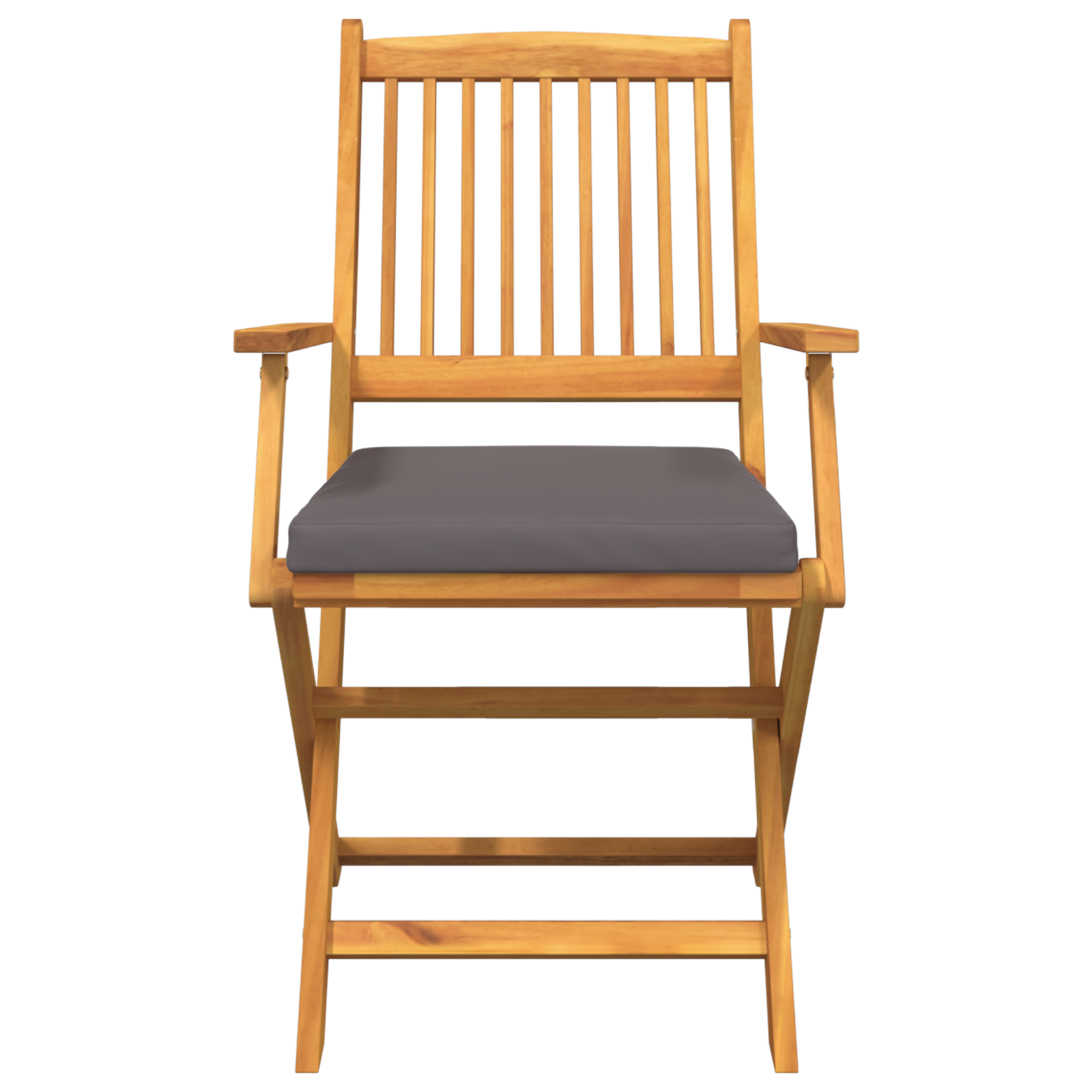 Scaune grădină pliabile, 4 buc., perne gri, lemn masiv acacia GartenMobel Dekor