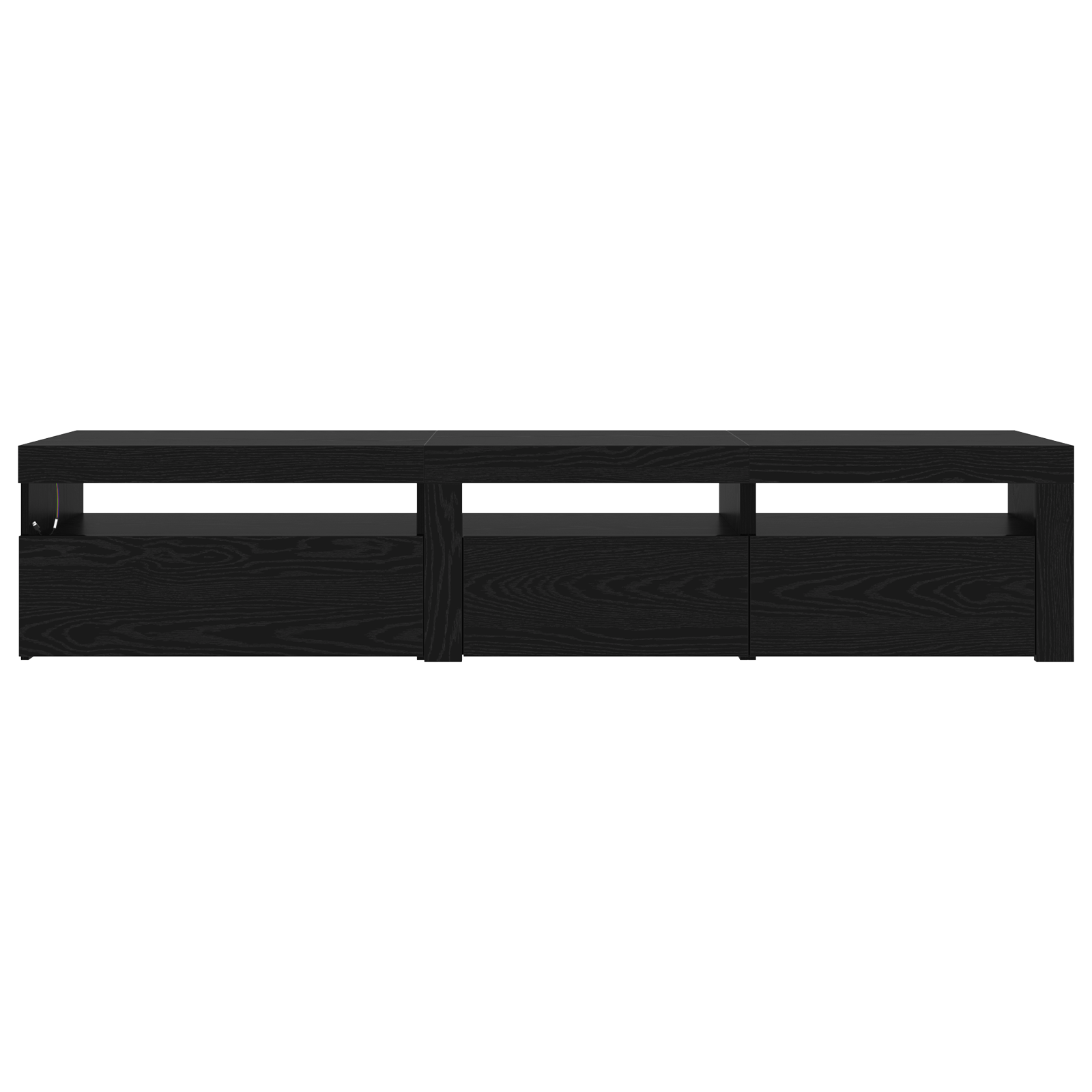 Suporturi TV 2 buc cu lumini LED Stejar Negru Lemn Ingineresc GartenMobel Dekor