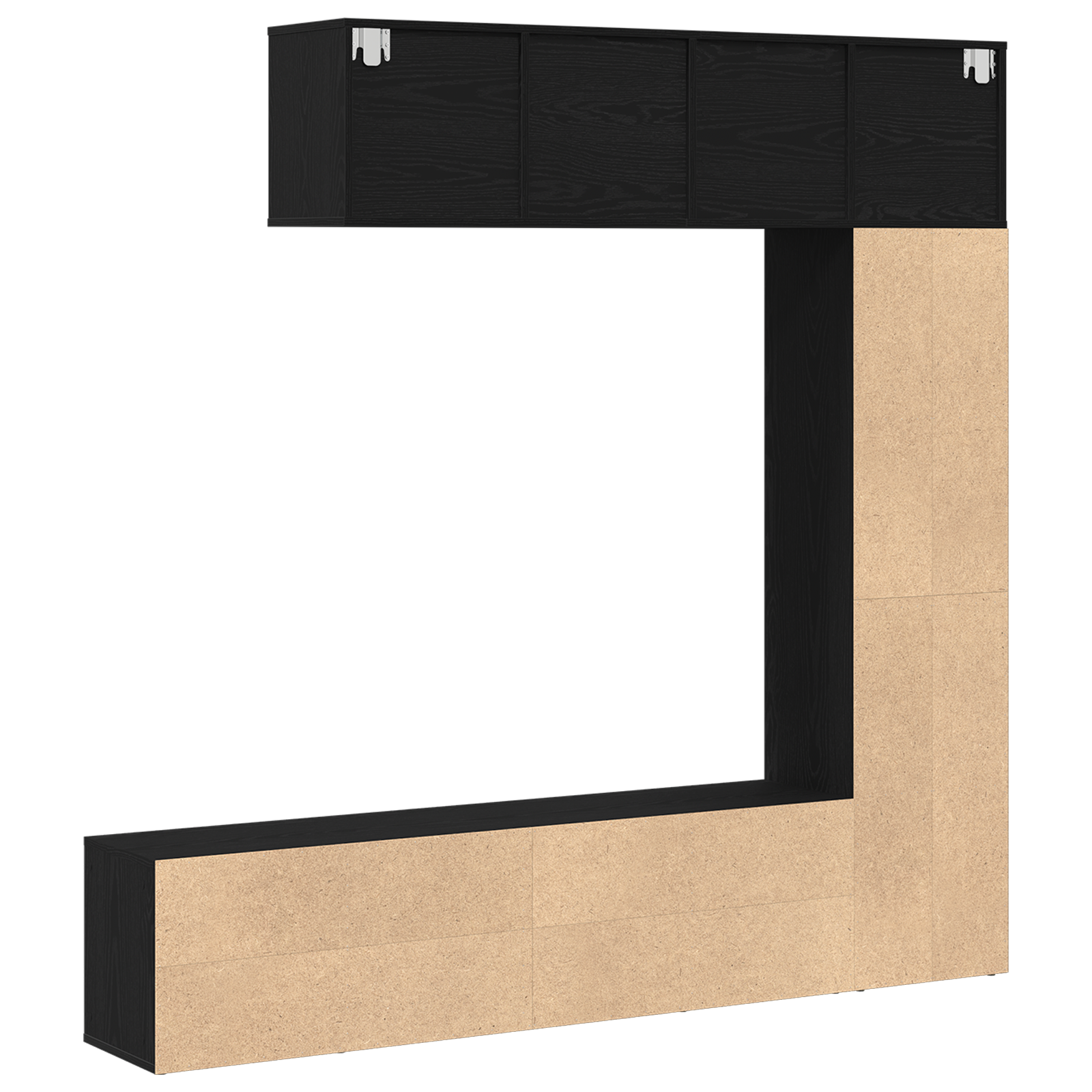 Biblioteci 3 pcs Stejar Negru 36x30x143 cm Lemn prelucrat GartenMobel Dekor