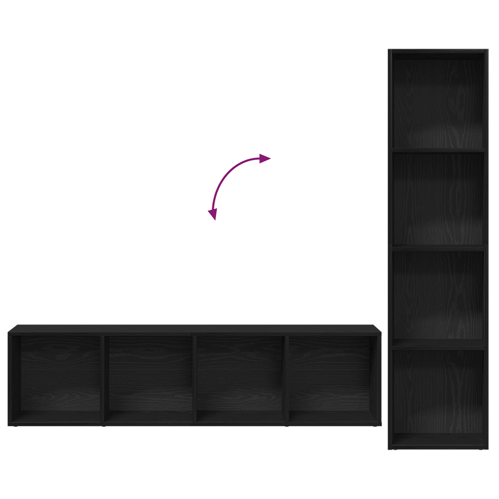 Biblioteci 3 pcs Stejar Negru 36x30x143 cm Lemn prelucrat GartenMobel Dekor