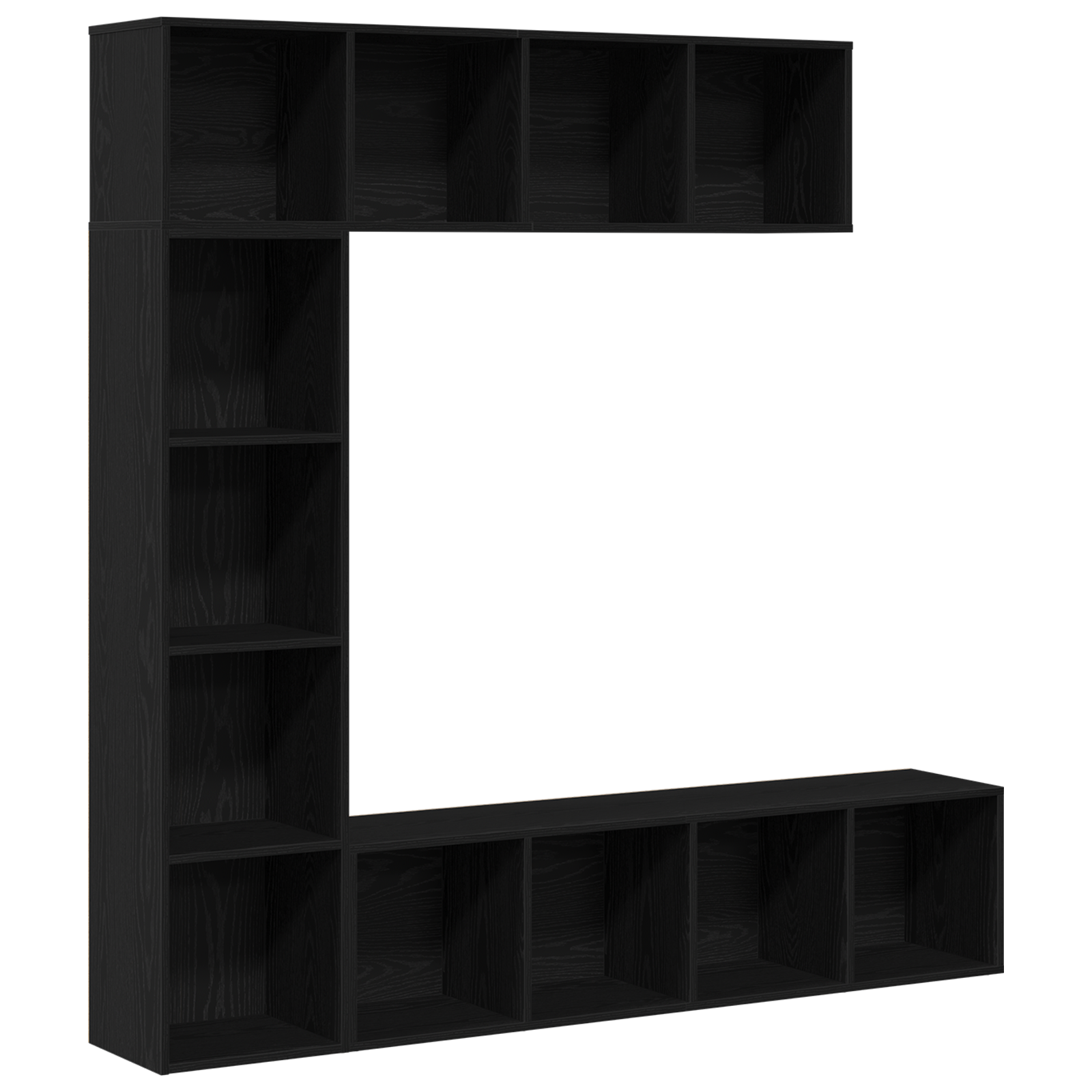 Biblioteci 3 pcs Stejar Negru 36x30x143 cm Lemn prelucrat GartenMobel Dekor