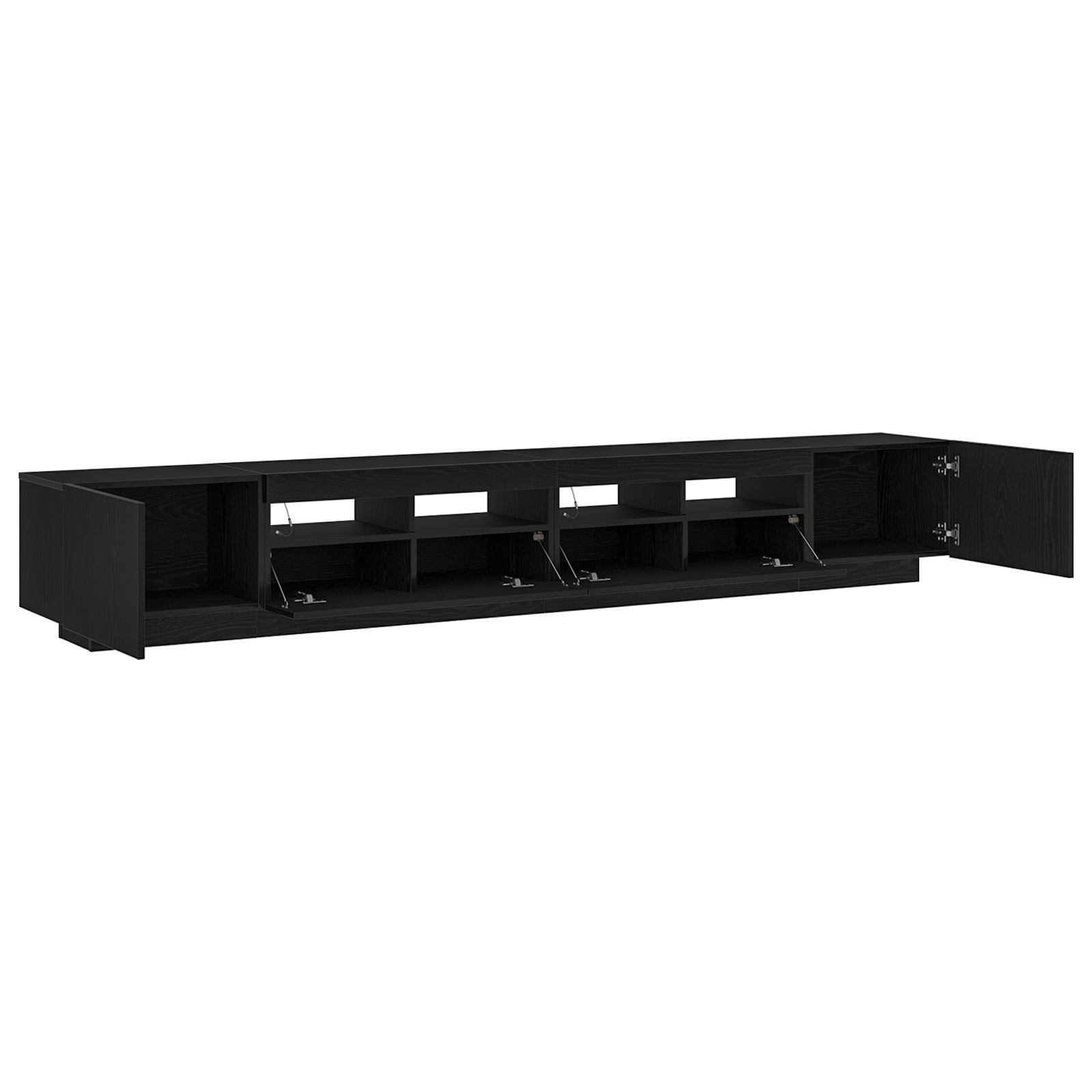 Cabinet TV cu LED-uri Stejar Negru 260x35x40 cm Lemn prelucrat GartenMobel Dekor