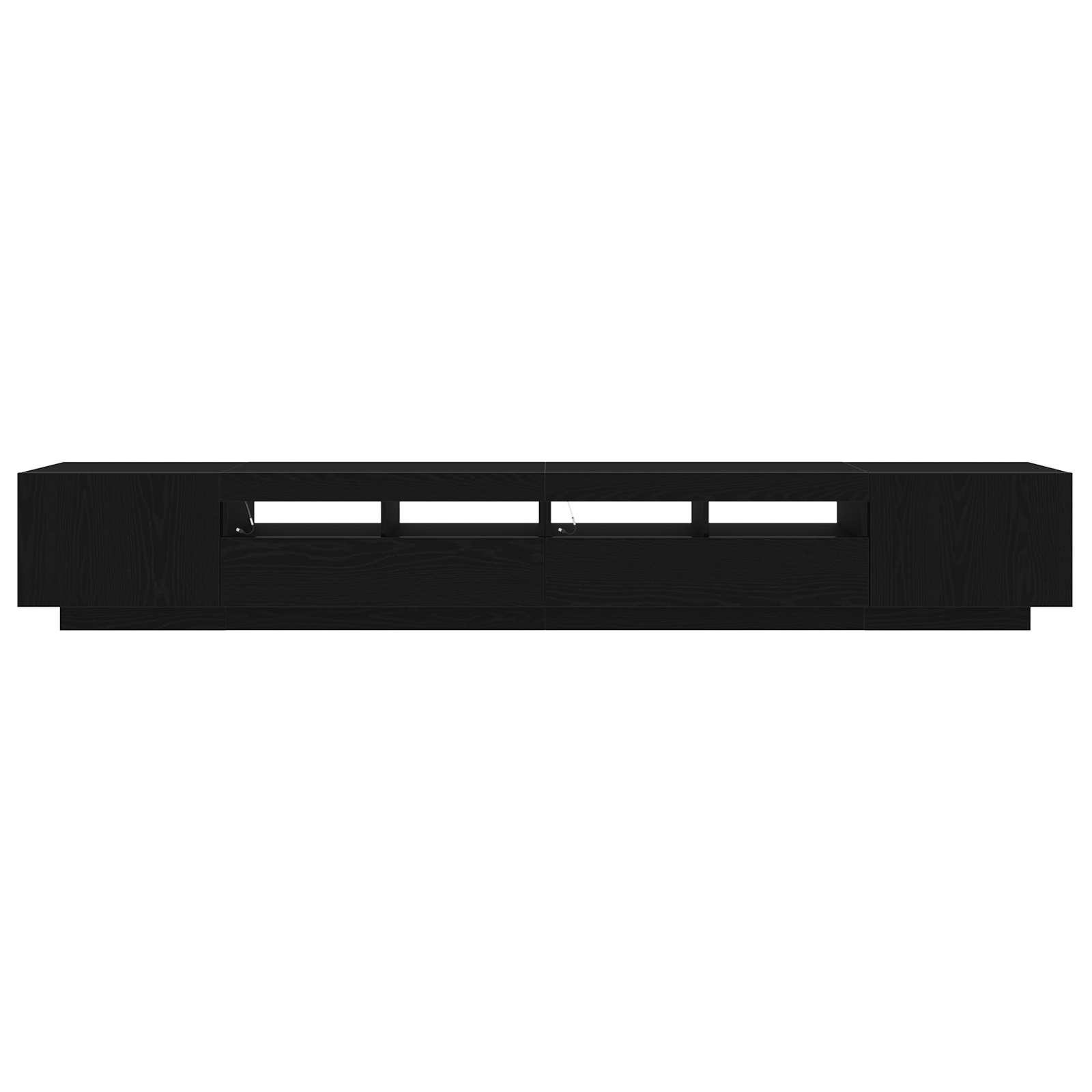 Cabinet TV cu LED-uri Stejar Negru 260x35x40 cm Lemn prelucrat GartenMobel Dekor