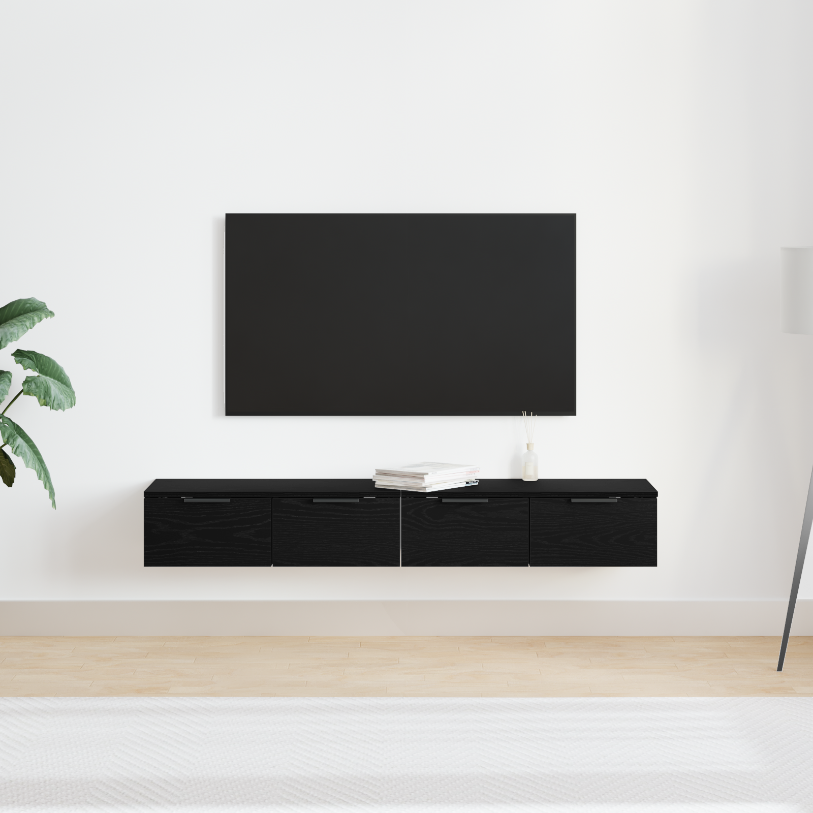 Cabițe 2 piese Stejar negru 68x30x20 cm Lemn prelucrat GartenMobel Dekor