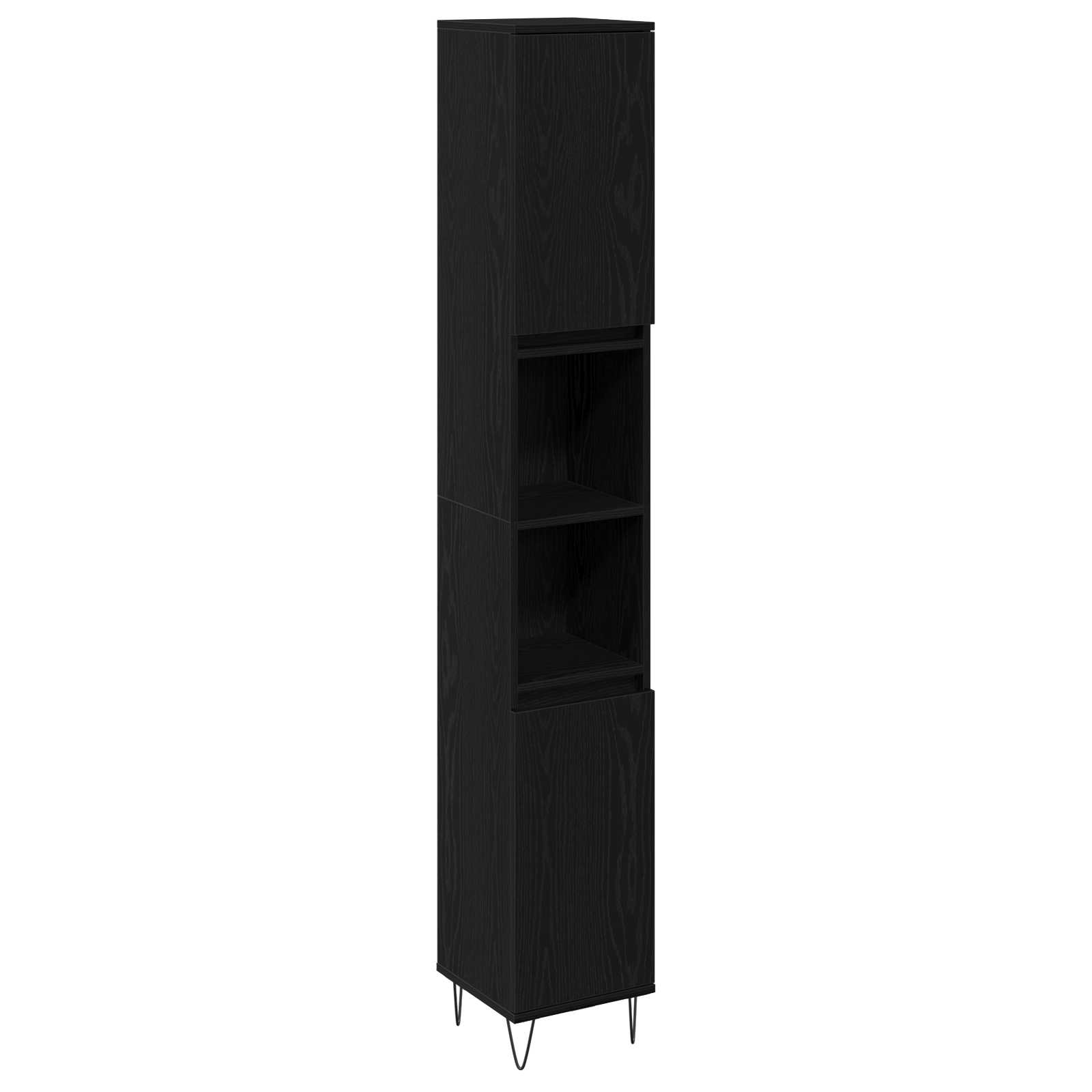 Set Mobilă Baie 3 Piese Stejar Negru Lemn Prelucrat GartenMobel Dekor