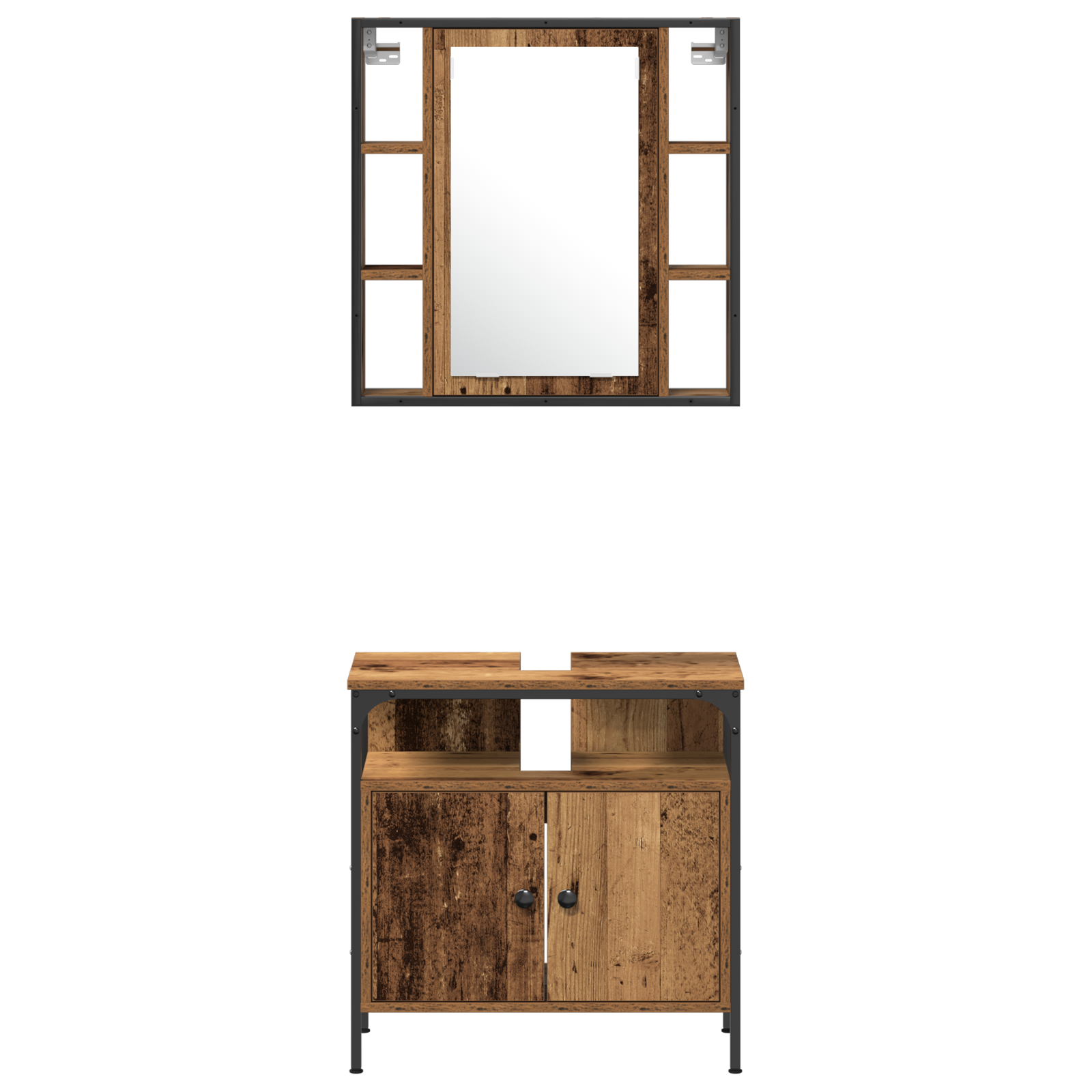 Set Mobilier Baie 3 Piese Lemn Vechi Lemn Inginerat GartenMobel Dekor