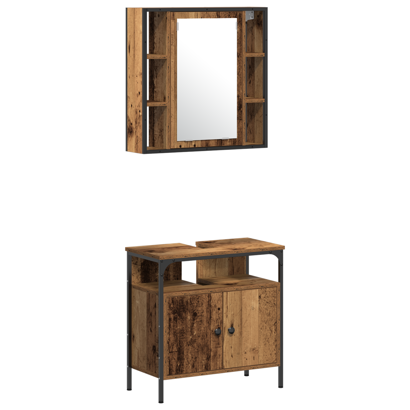 Set Mobilier Baie 3 Piese Lemn Vechi Lemn Inginerat GartenMobel Dekor