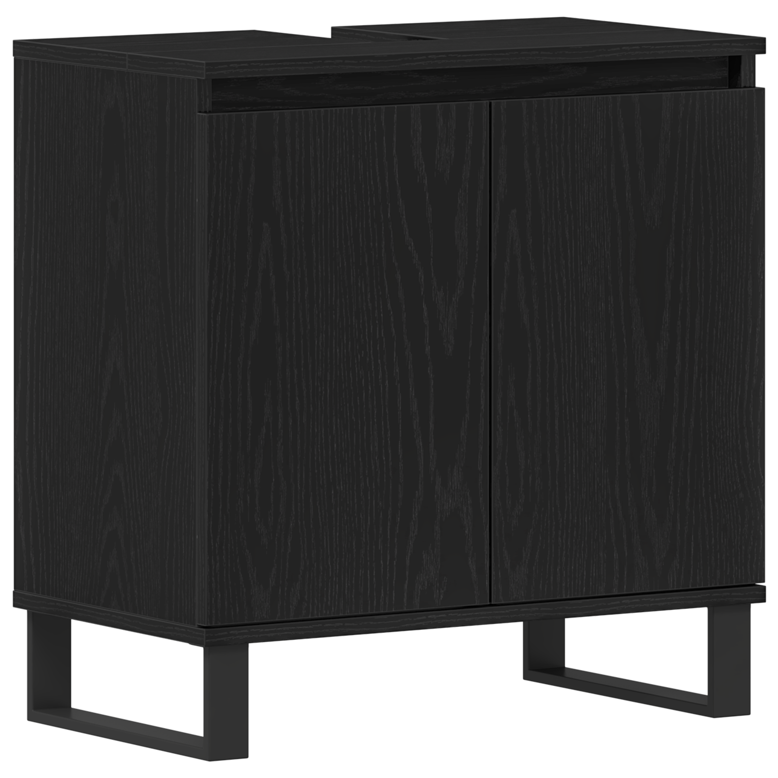 Set de Mobilier pentru Baie 3 Piese Stejar Negru din Lemn Ingineresc GartenMobel Dekor