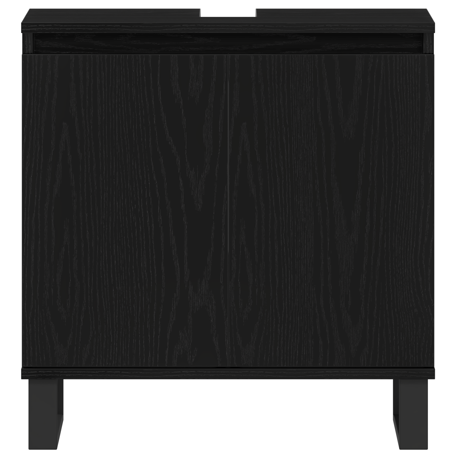 Set de Mobilier pentru Baie 3 Piese Stejar Negru din Lemn Ingineresc GartenMobel Dekor