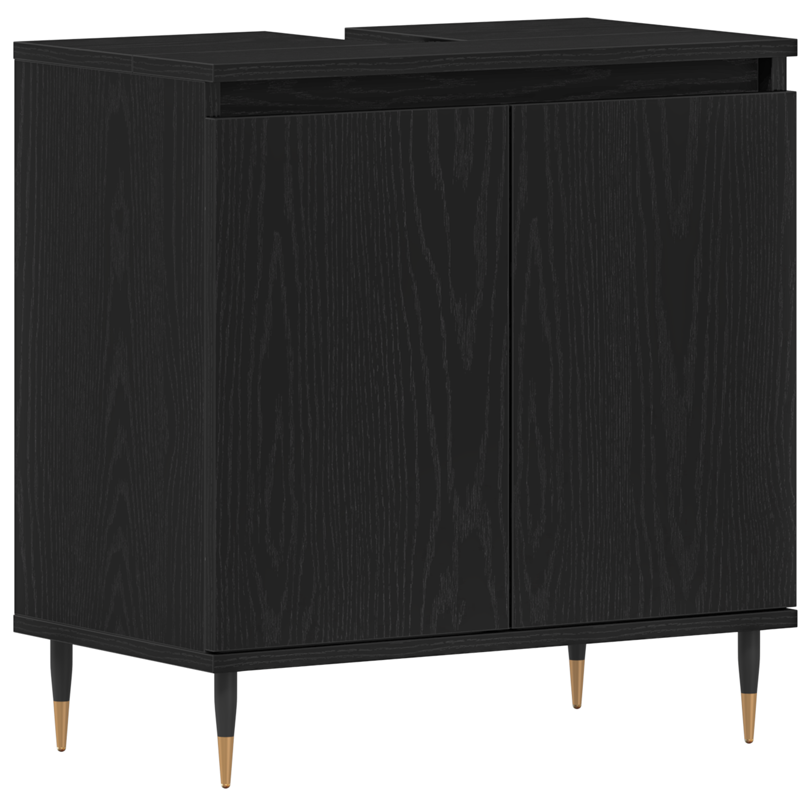 Set de mobilier baie 3 piese Stejar Negru Lemn Prelucrat GartenMobel Dekor