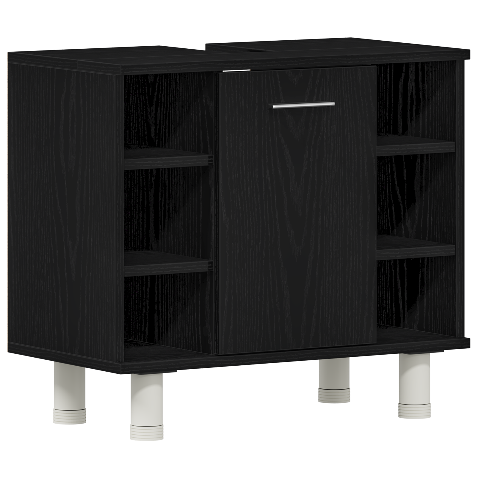Set de mobilier pentru baie , 3 piese, Stejar negru, Lemn de inginerie GartenMobel Dekor