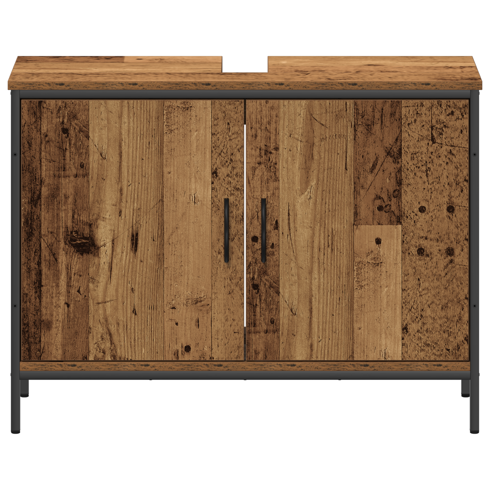 Set de mobilier pentru baie 3 piese Lemn Vechi Lemn Inginerat GartenMobel Dekor