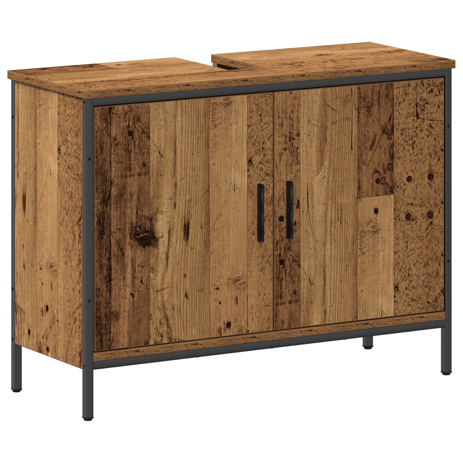 Set de mobilier pentru baie 3 piese Lemn Vechi Lemn Inginerat GartenMobel Dekor