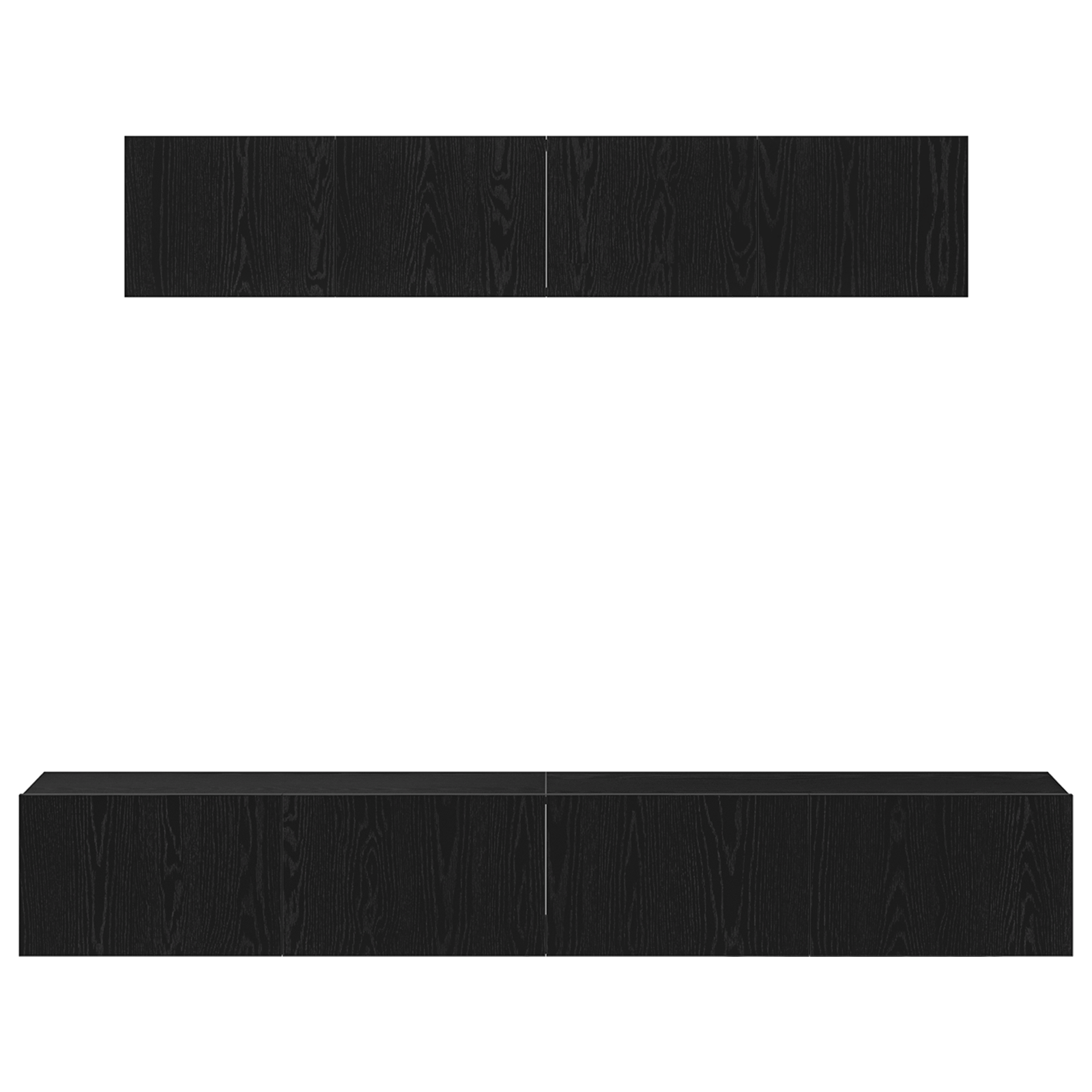 Set dulap TV, 4 piese, negru, lemn prelucrat GartenMobel Dekor