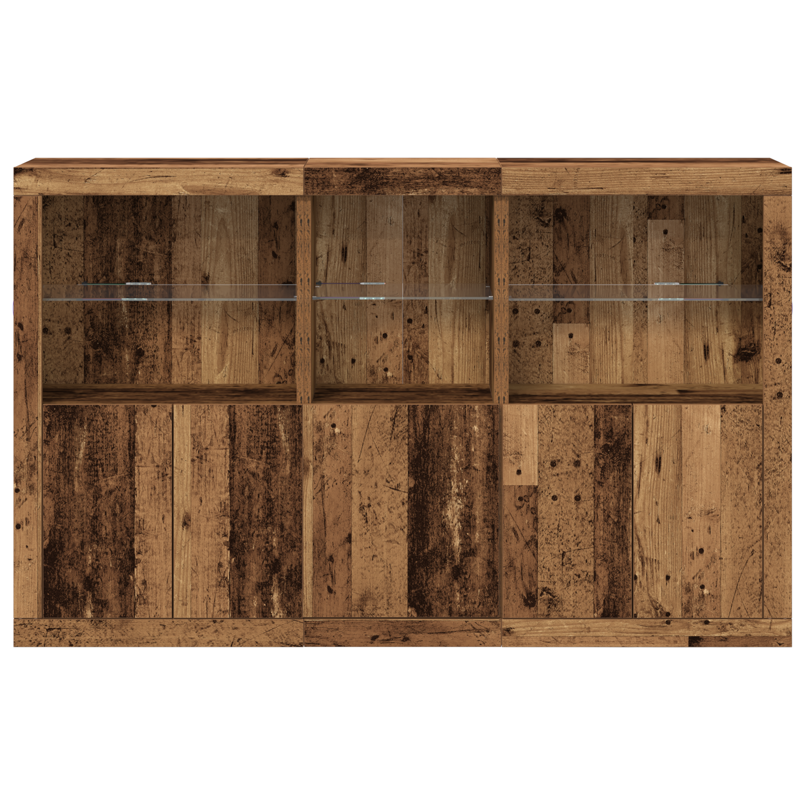 Sideboard cu LED-uri Lemn vechi 162x37x100 cm Lemn prelucrat GartenMobel Dekor