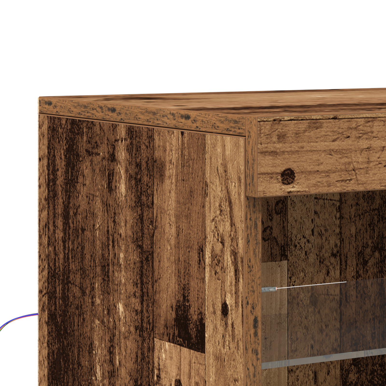 Sideboard cu LED-uri Lemn vechi 162x37x100 cm Lemn prelucrat GartenMobel Dekor