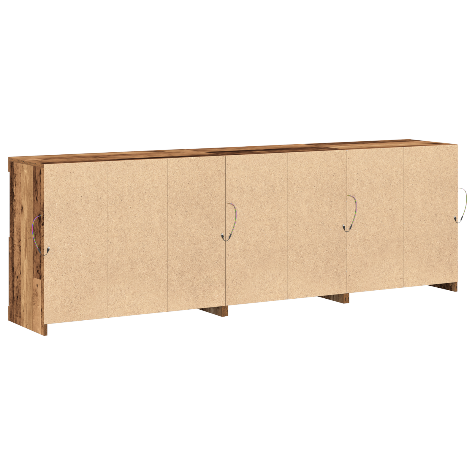 bufet cu lumini LED din lemn vechi 202x37x67 cm Lemn prelucrat GartenMobel Dekor