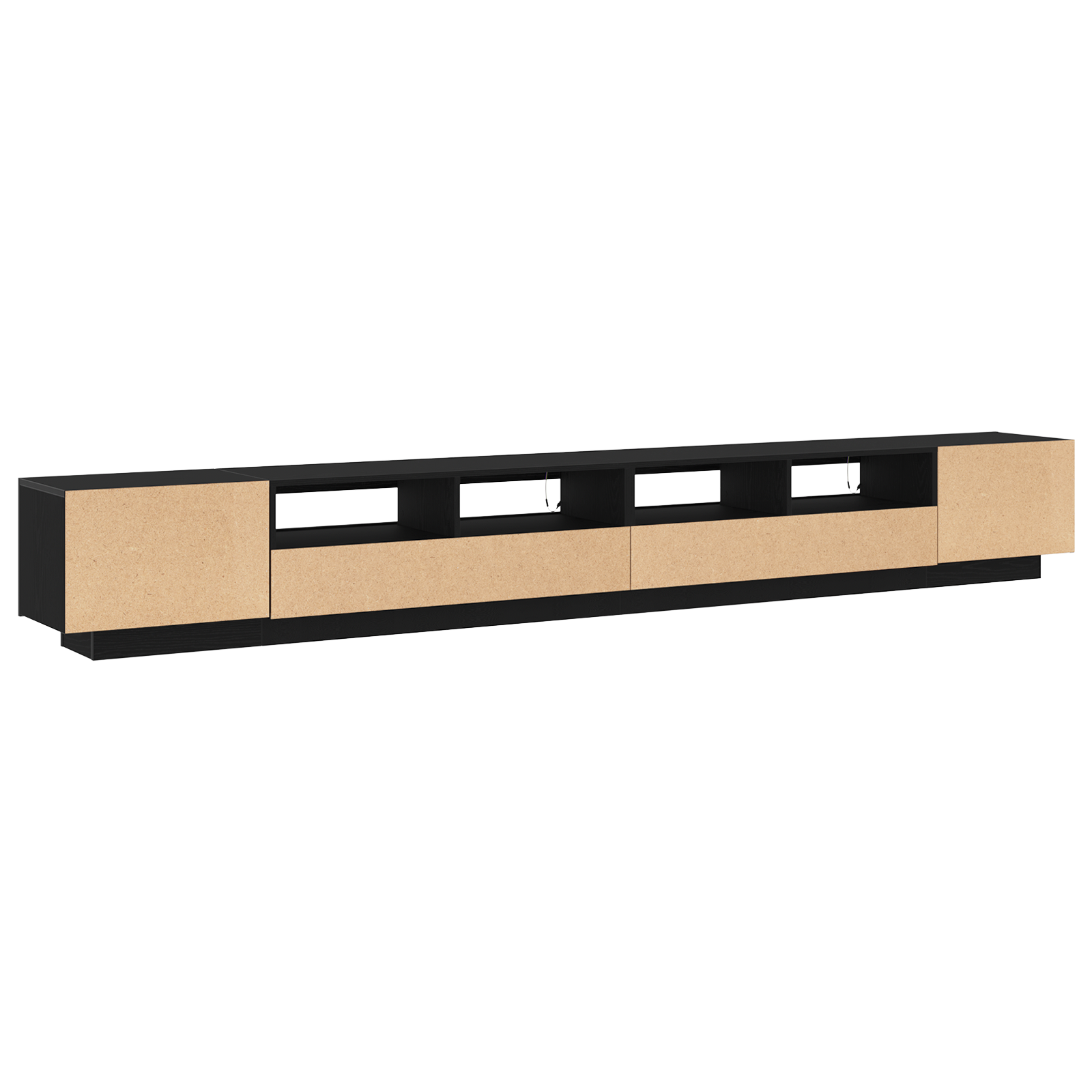 Cabinet TV  cu lumini LED, Stejar negru, 300x35x40 cm, Lemn compozit GartenMobel Dekor