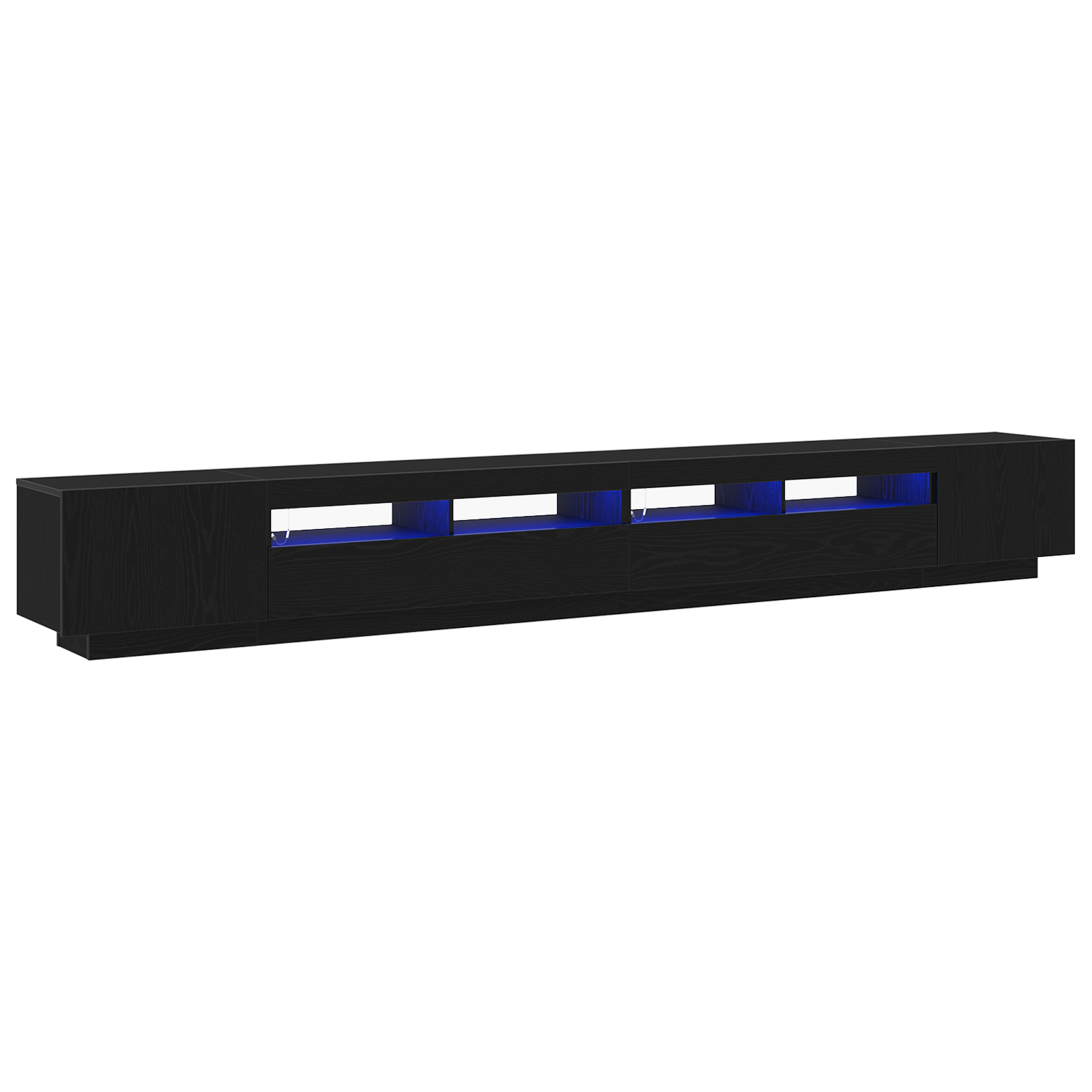 Cabinet TV  cu lumini LED, Stejar negru, 300x35x40 cm, Lemn compozit GartenMobel Dekor