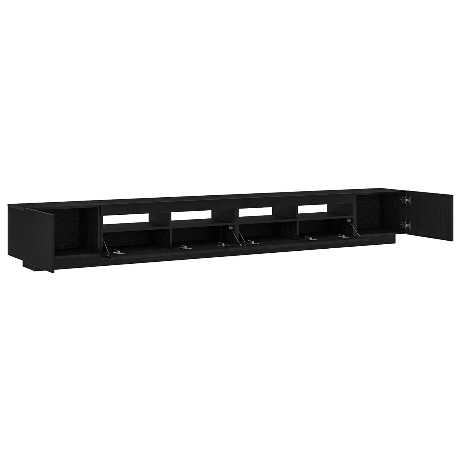Cabinet TV  cu lumini LED, Stejar negru, 300x35x40 cm, Lemn compozit GartenMobel Dekor