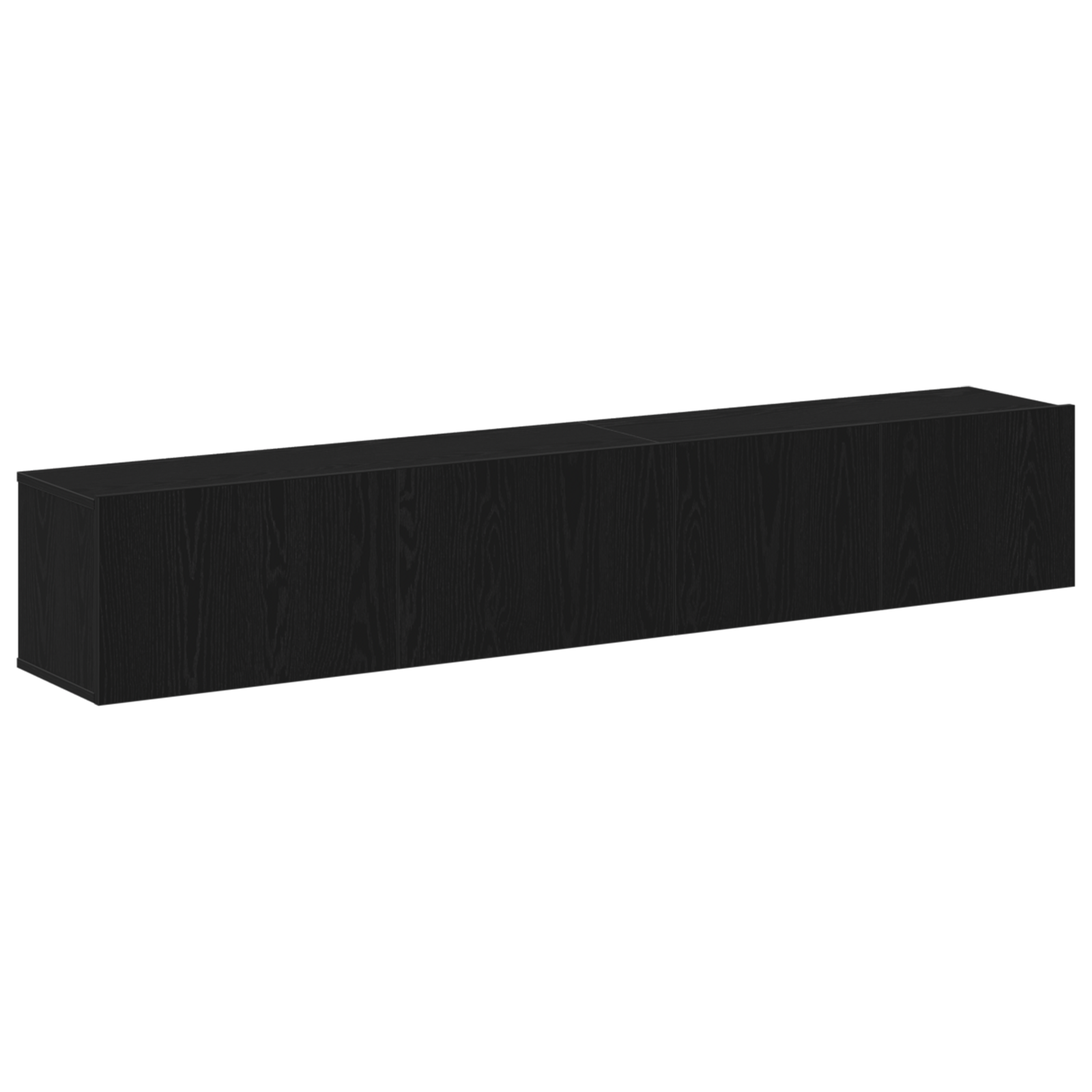 Set de dulap TV 2 piese  Negru din lemn laminat GartenMobel Dekor