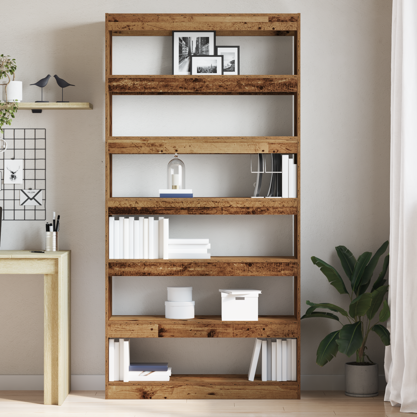 Bibliotecă Lemn uzat Lemn ingineresc 100 x 30 x 198 cm GartenMobel Dekor