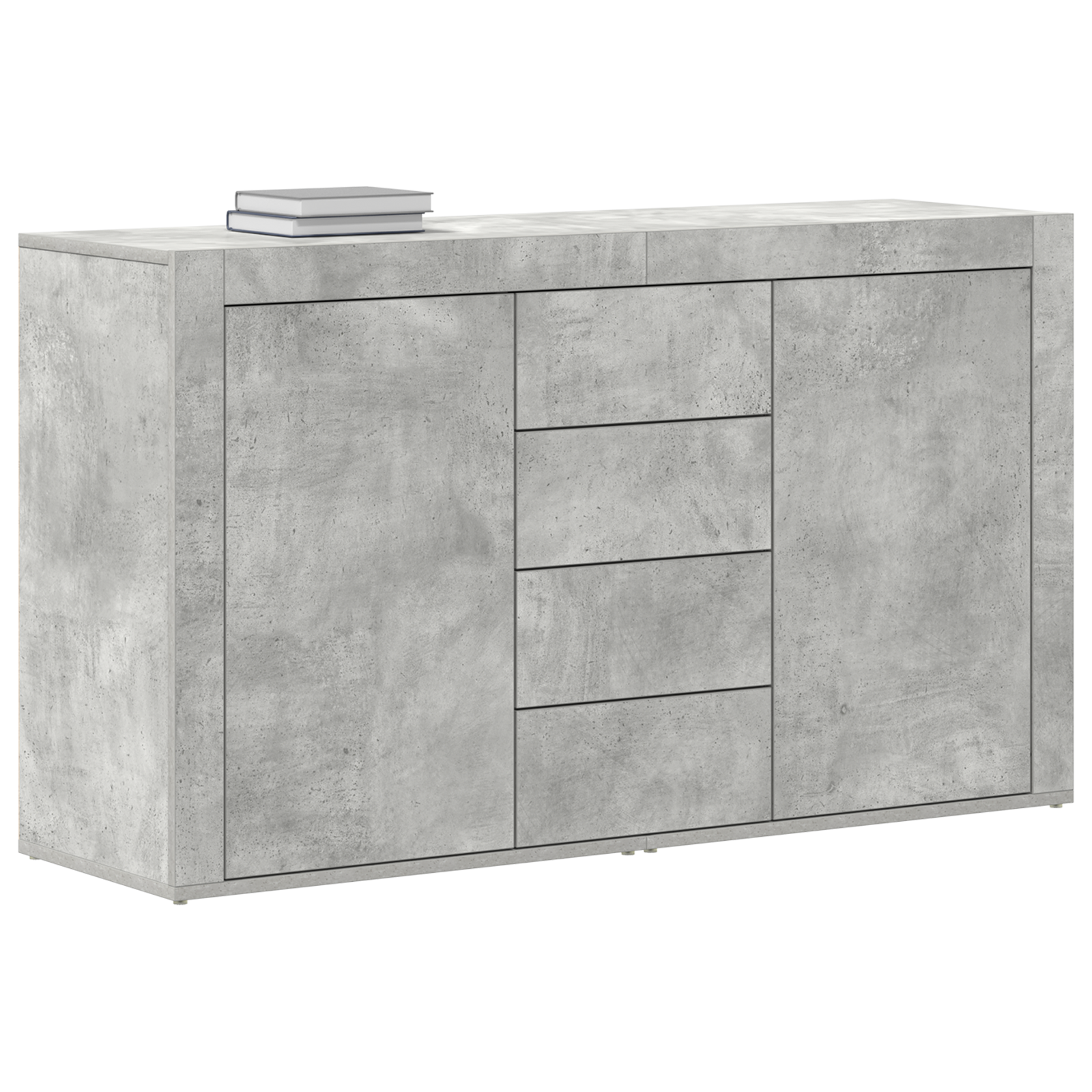 Bufet Gri Beton Lemn Prelucrat 120 x 36 x 69 cm Depozitare GartenMobel Dekor