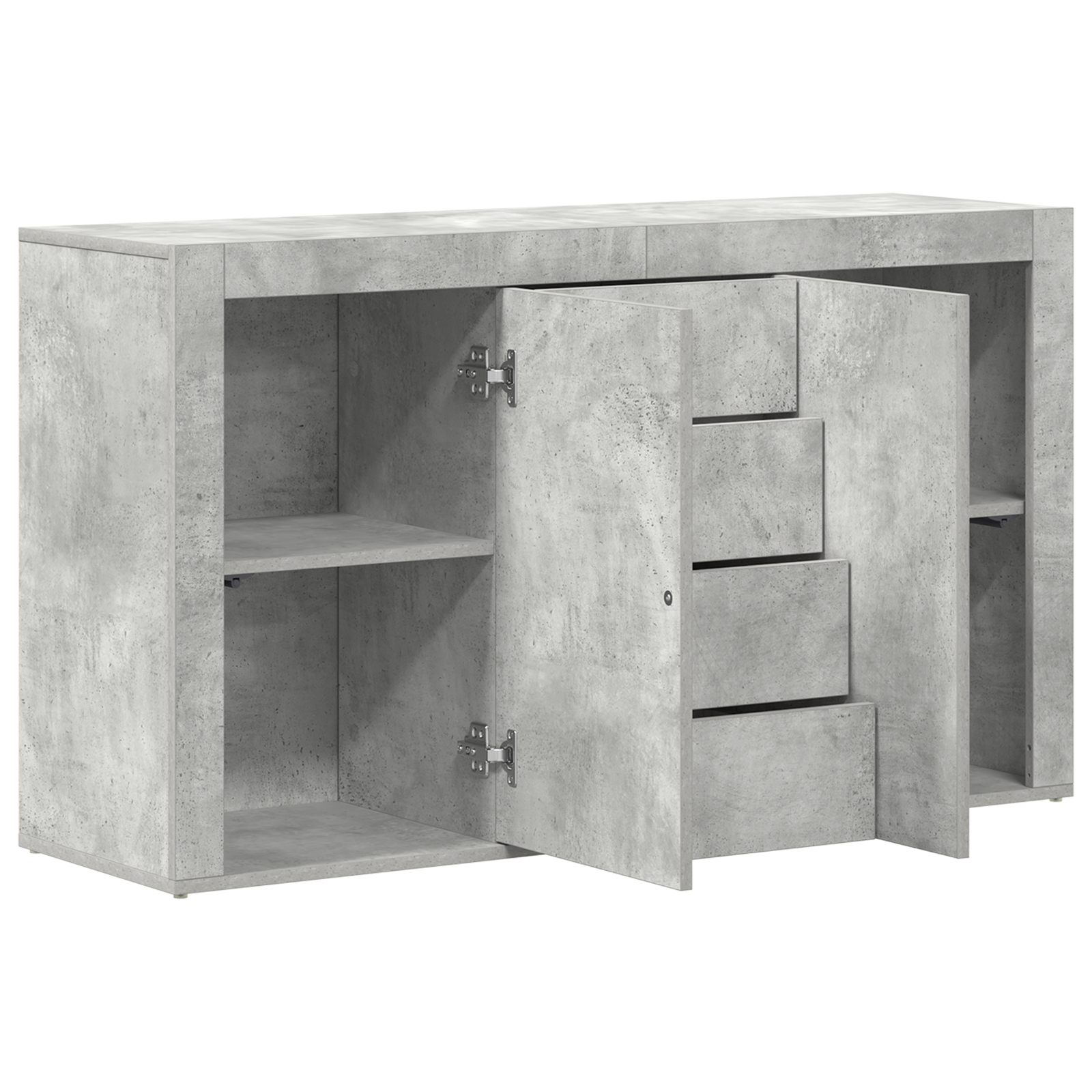 Bufet Gri Beton Lemn Prelucrat 120 x 36 x 69 cm Depozitare GartenMobel Dekor