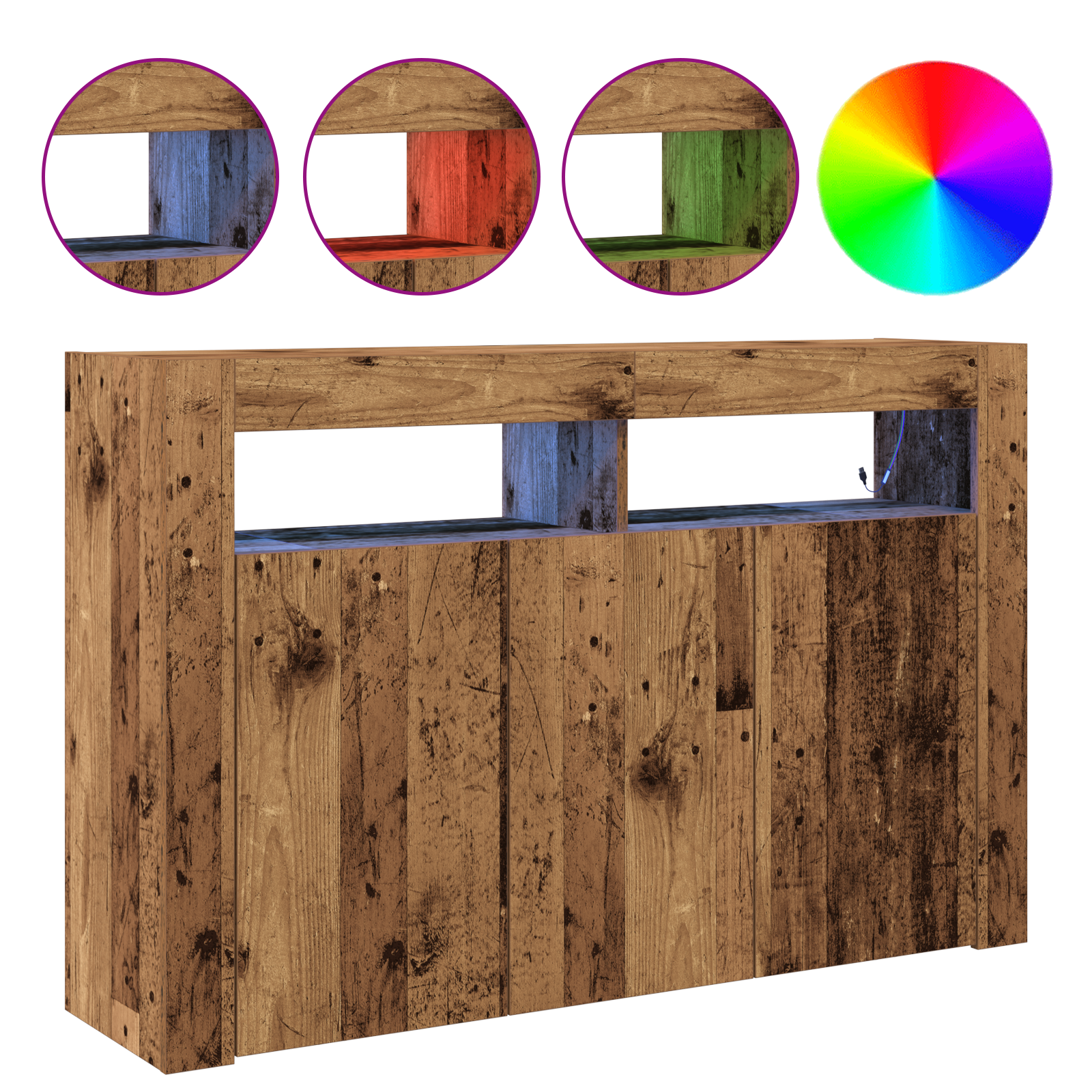 Bufet Lemn Vechi Lemn Ingineresc 116 x 30 x 75 cm Bufet GartenMobel Dekor