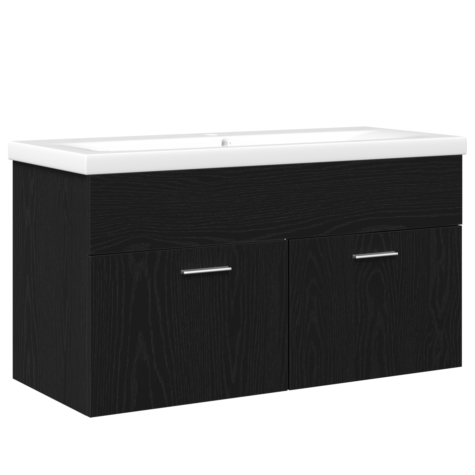 Cabinet de baie cu chiuvetă integrată, Stejar Negru, Lemn Ingineresc GartenMobel Dekor