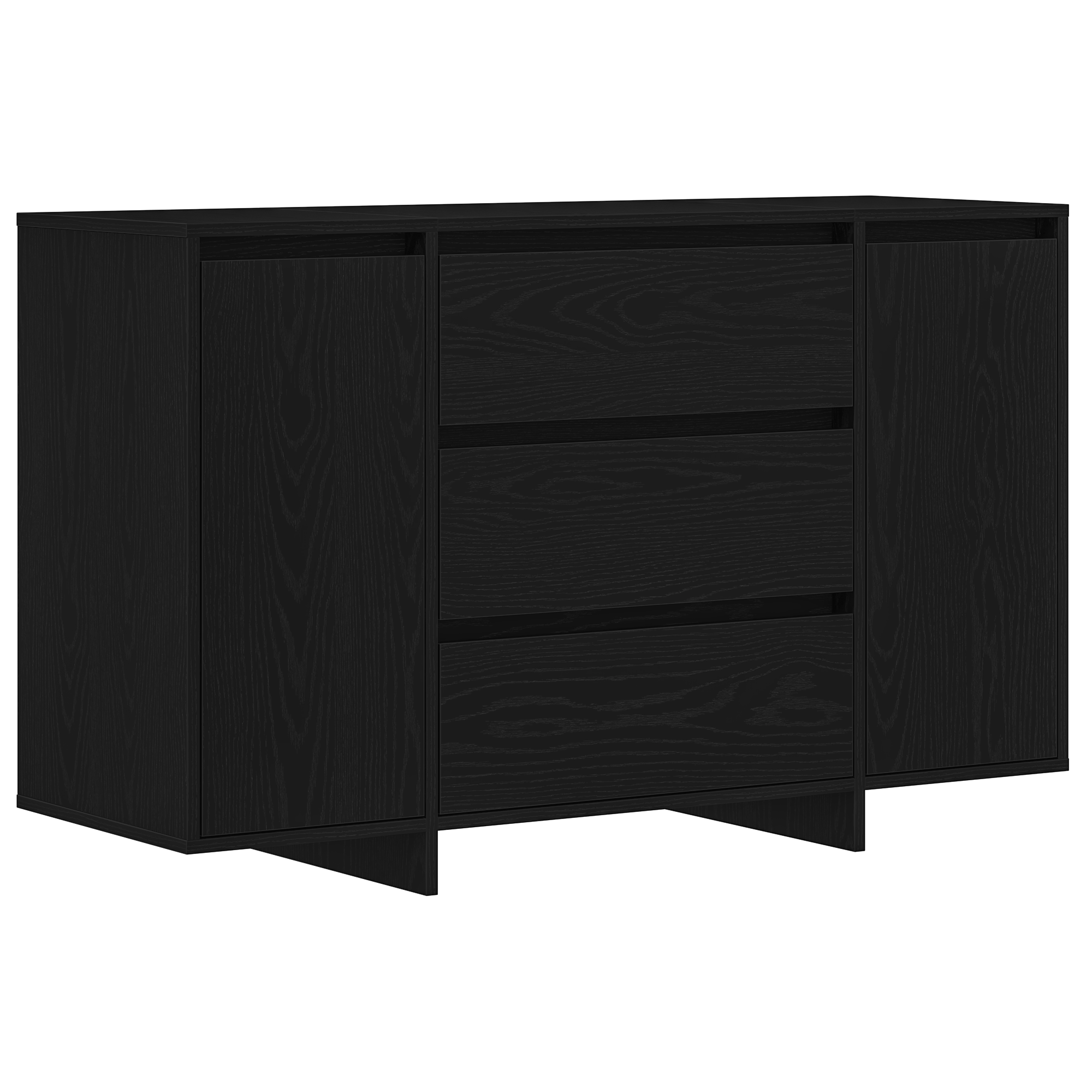 Comodă Negru Stejar 120x41x75 cm Lemn prelucrat GartenMobel Dekor