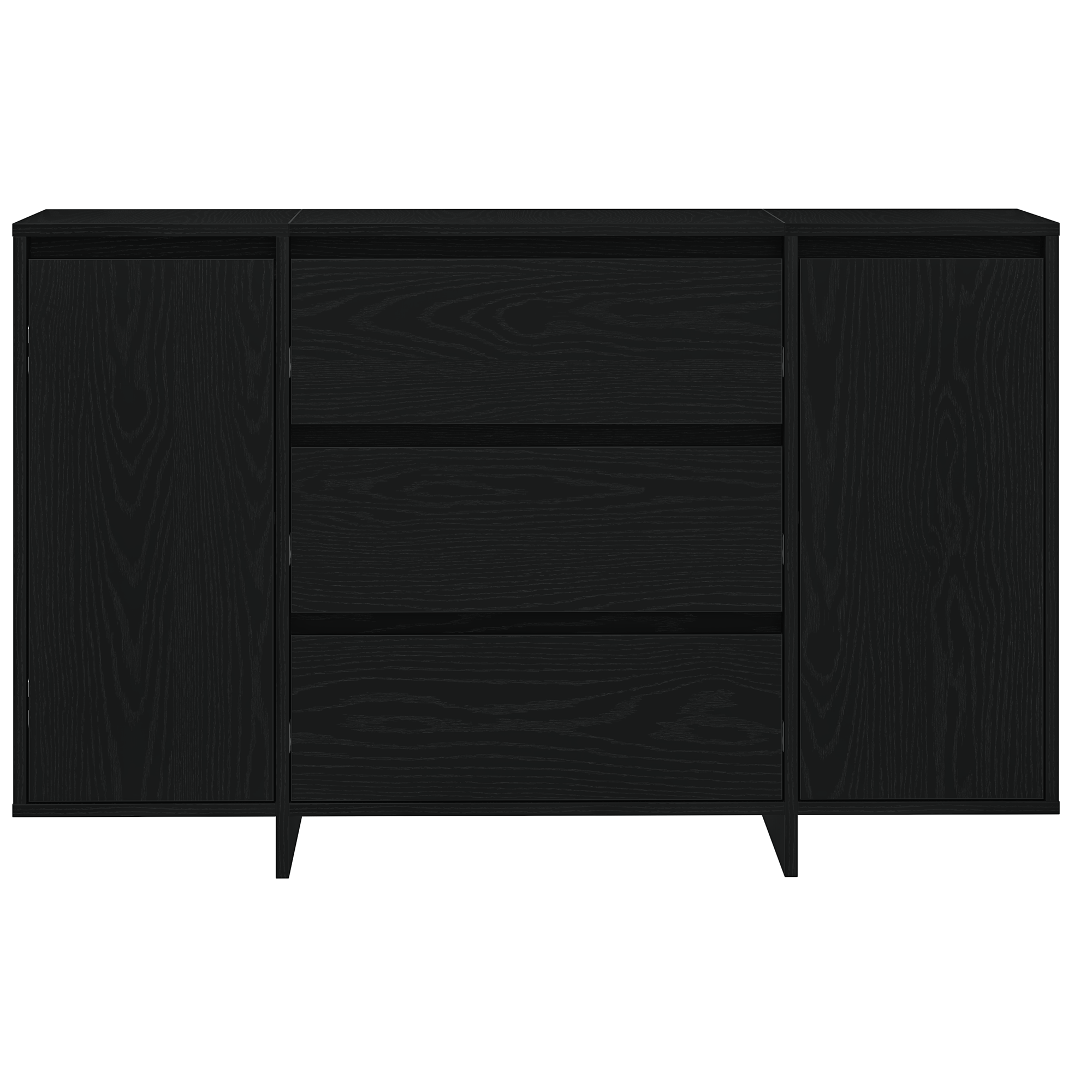 Comodă Negru Stejar 120x41x75 cm Lemn prelucrat GartenMobel Dekor