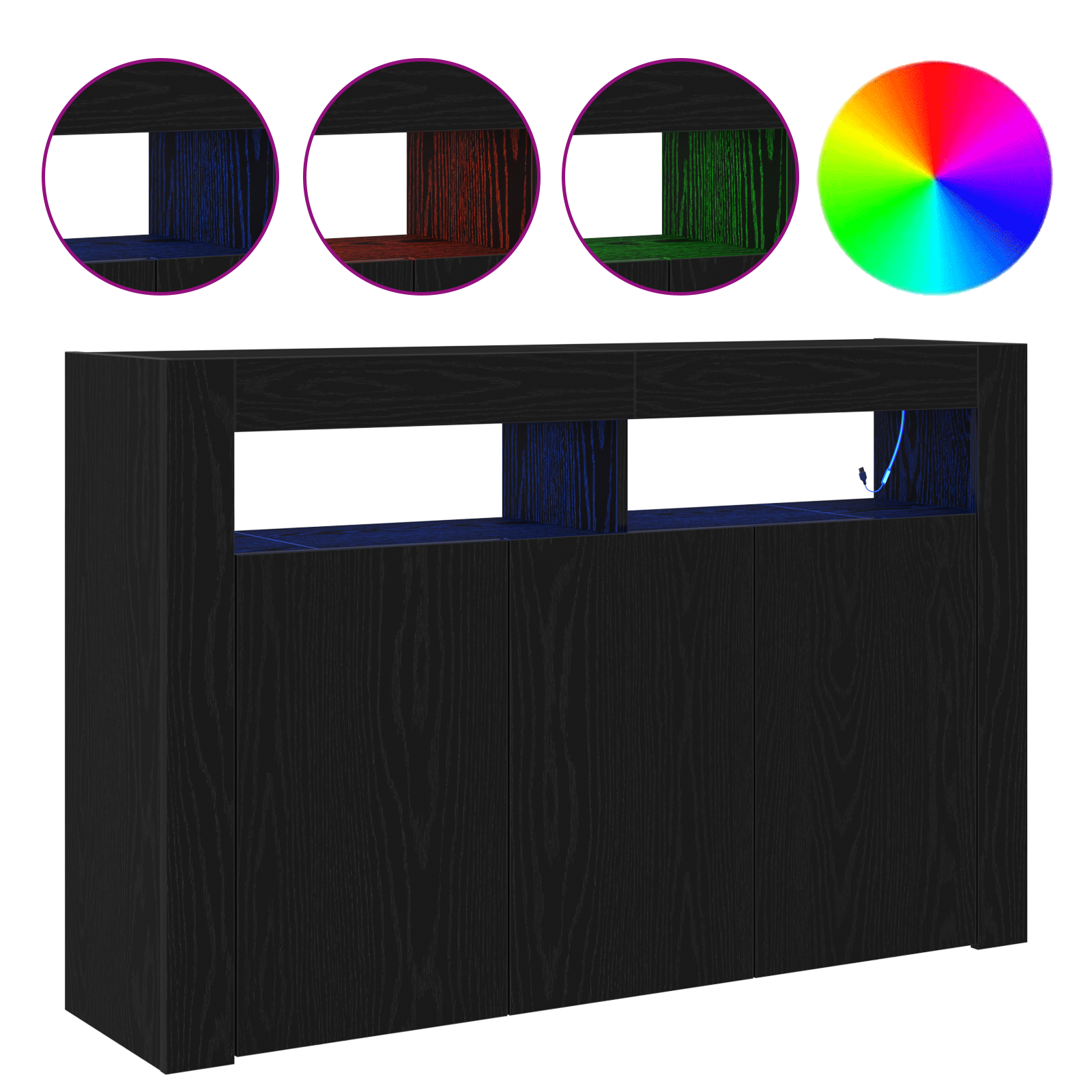 Comodă Stejar Negru Lemn Ingineresc 116 x 30 x 75 cm GartenMobel Dekor