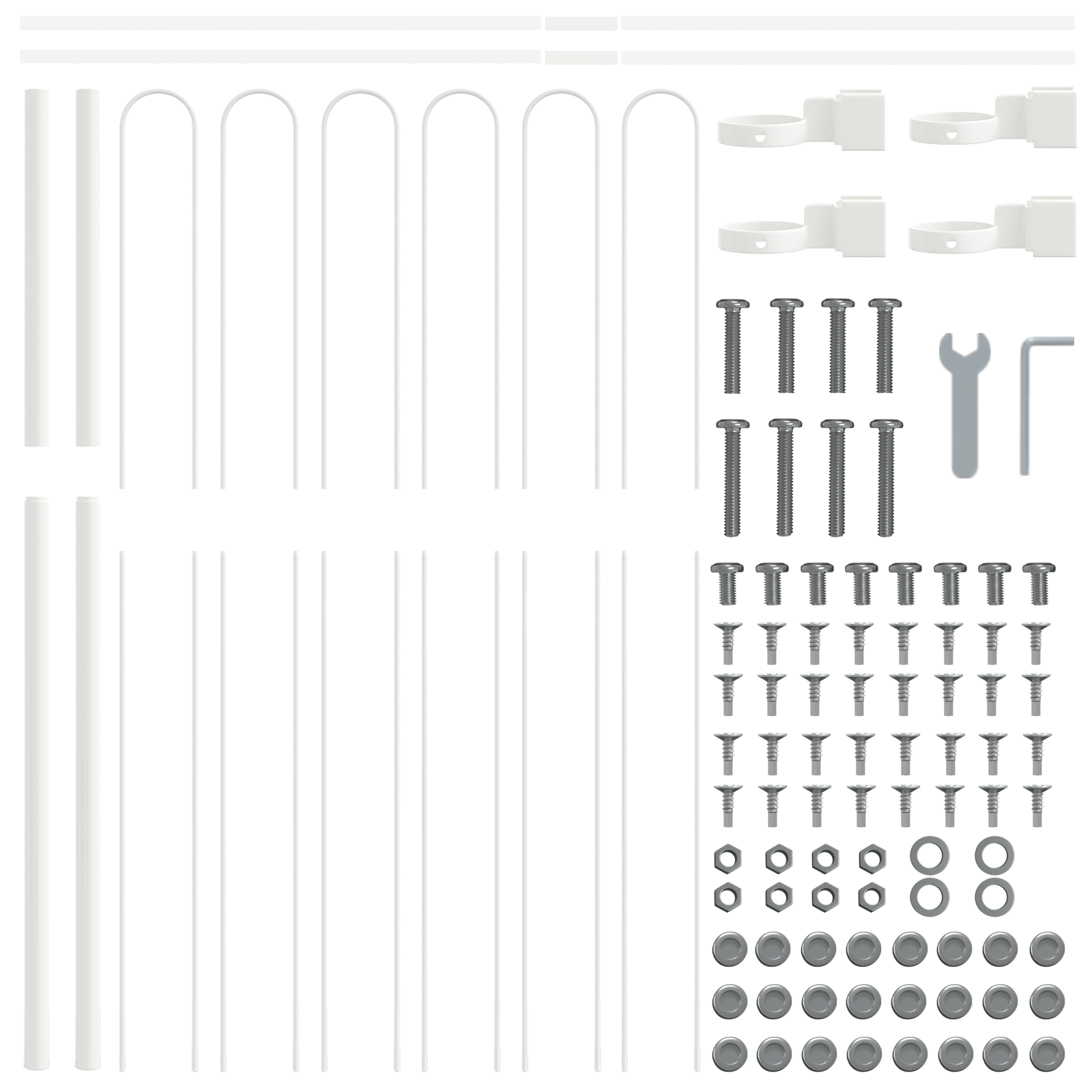 Gard cu vârf cu arc Alb 3,4x1,5 m Oțel GartenMobel Dekor