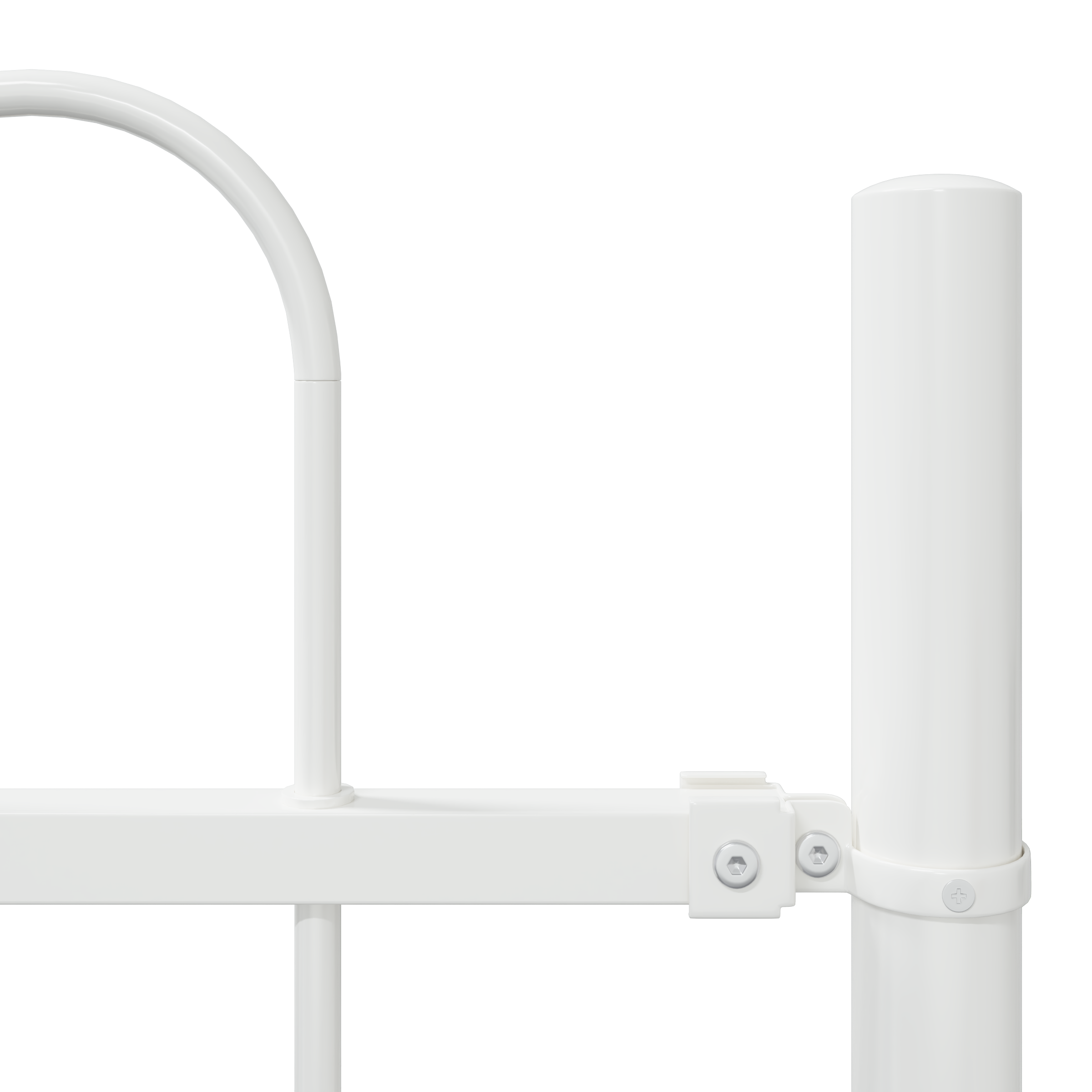 Gard de grădină cu vârf arcuit, alb, 13.6x0.8 m, oțel GartenMobel Dekor