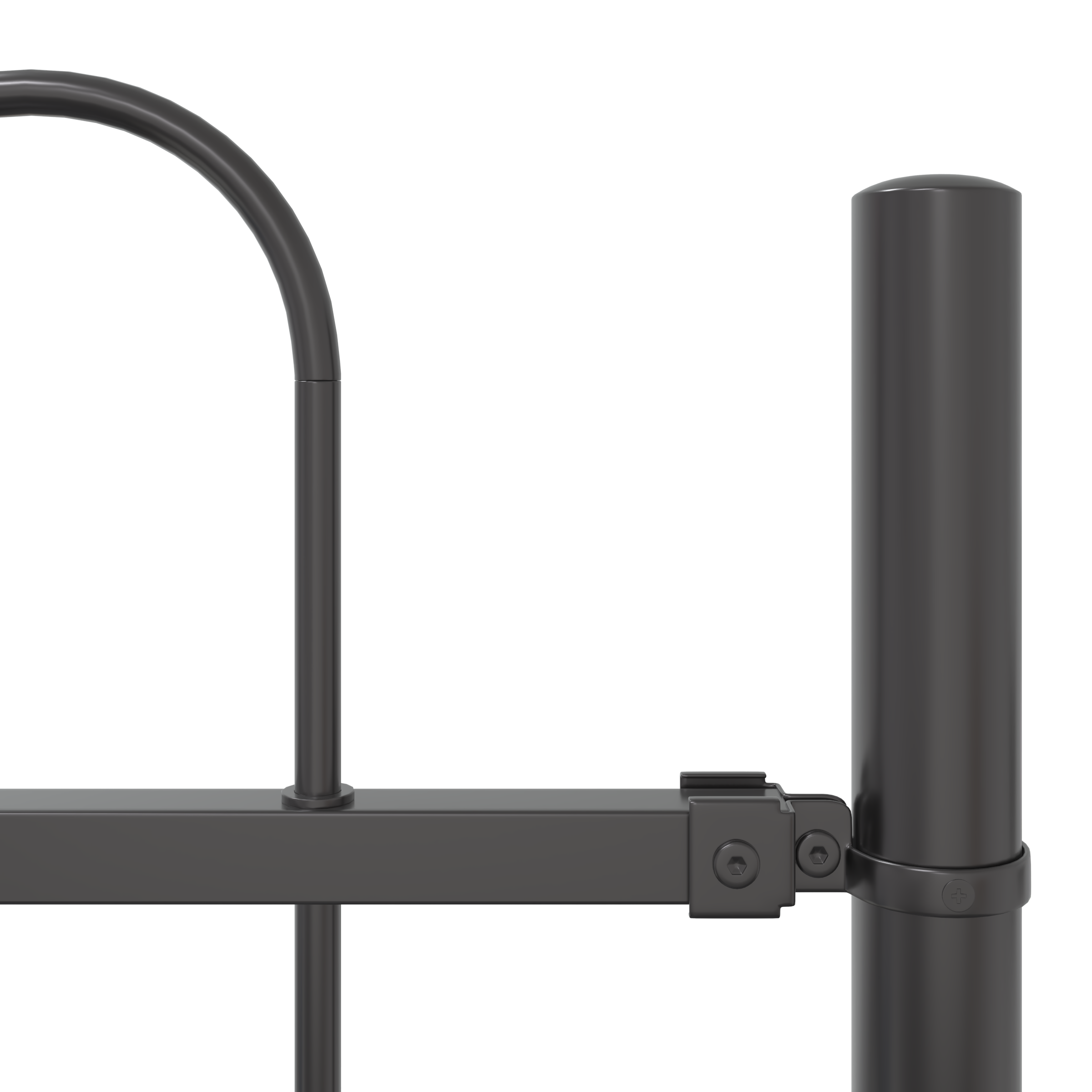 Gard de grădină cu vârf arcuit, gri, 10.2x0.6 m, oțel GartenMobel Dekor