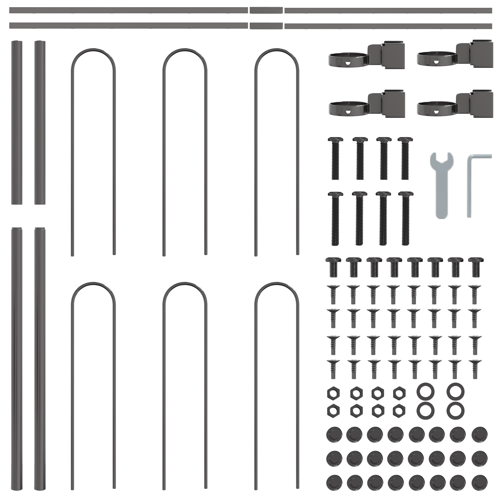 Gard de grădină cu vârf arcuit, gri, 15.3x0.8 m, oțel GartenMobel Dekor