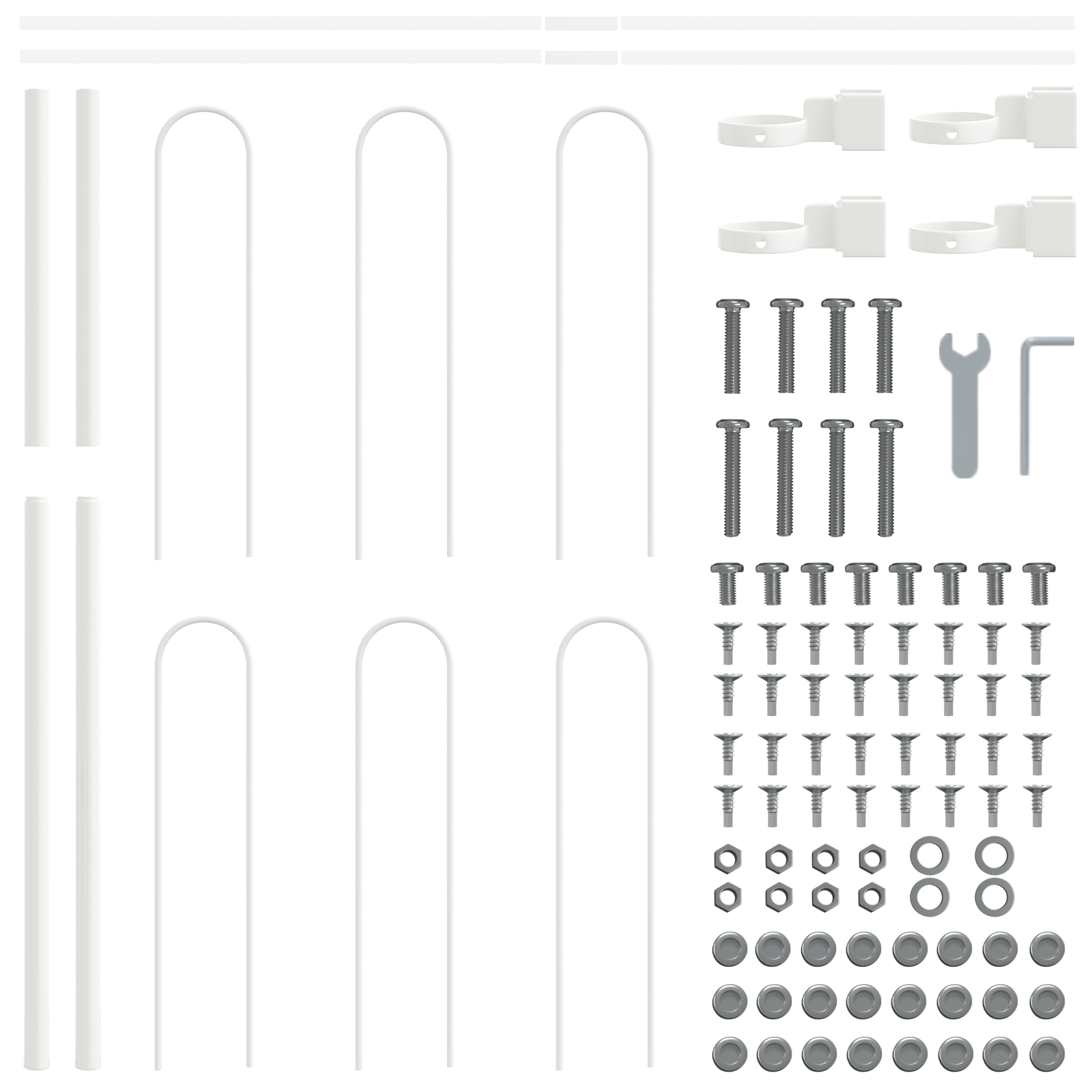 Gard cu vârf de arc, alb, 5,1 x 0,8 m, din oțel GartenMobel Dekor